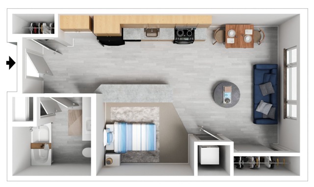Studio 18 furnished