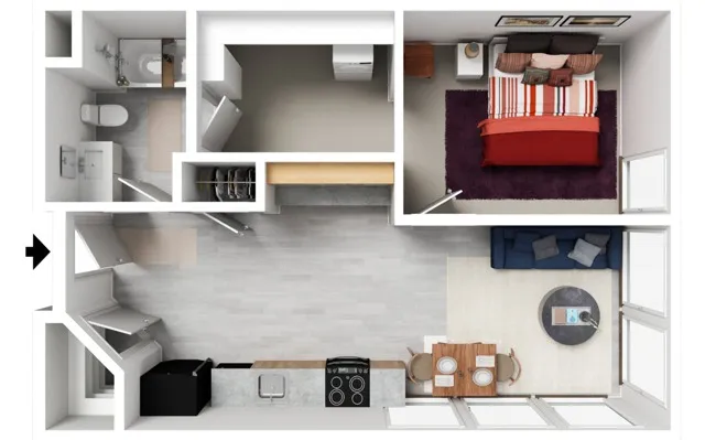 1 Bed 1A furnished