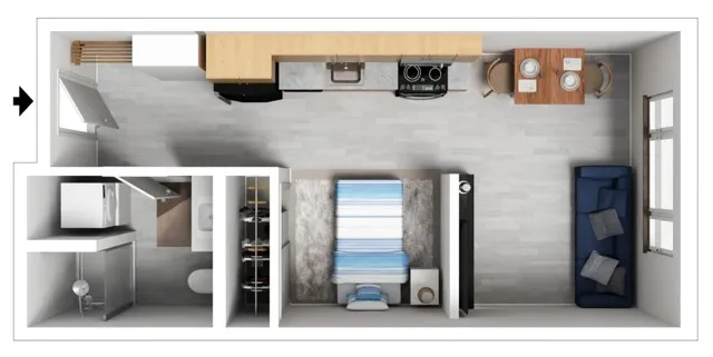 Studio 14 3D furnished