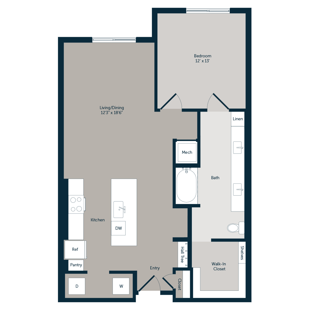 Horseshoe ACC 1x1 floor plan