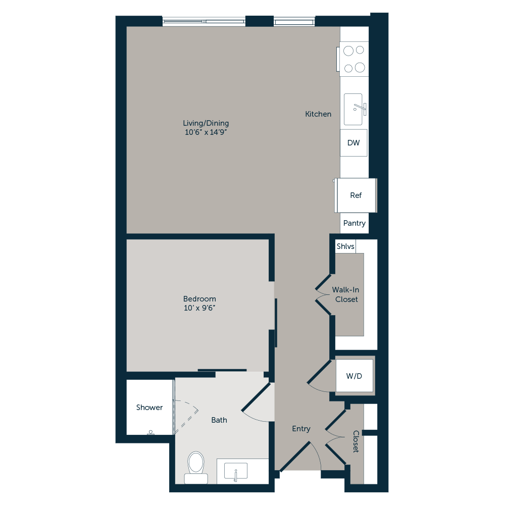 Santa Fe 1x1 floor plan