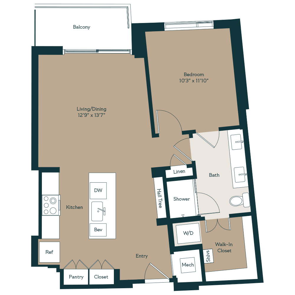 Hall tree, washer/dryer, balcony, walk-in closet, double vanity