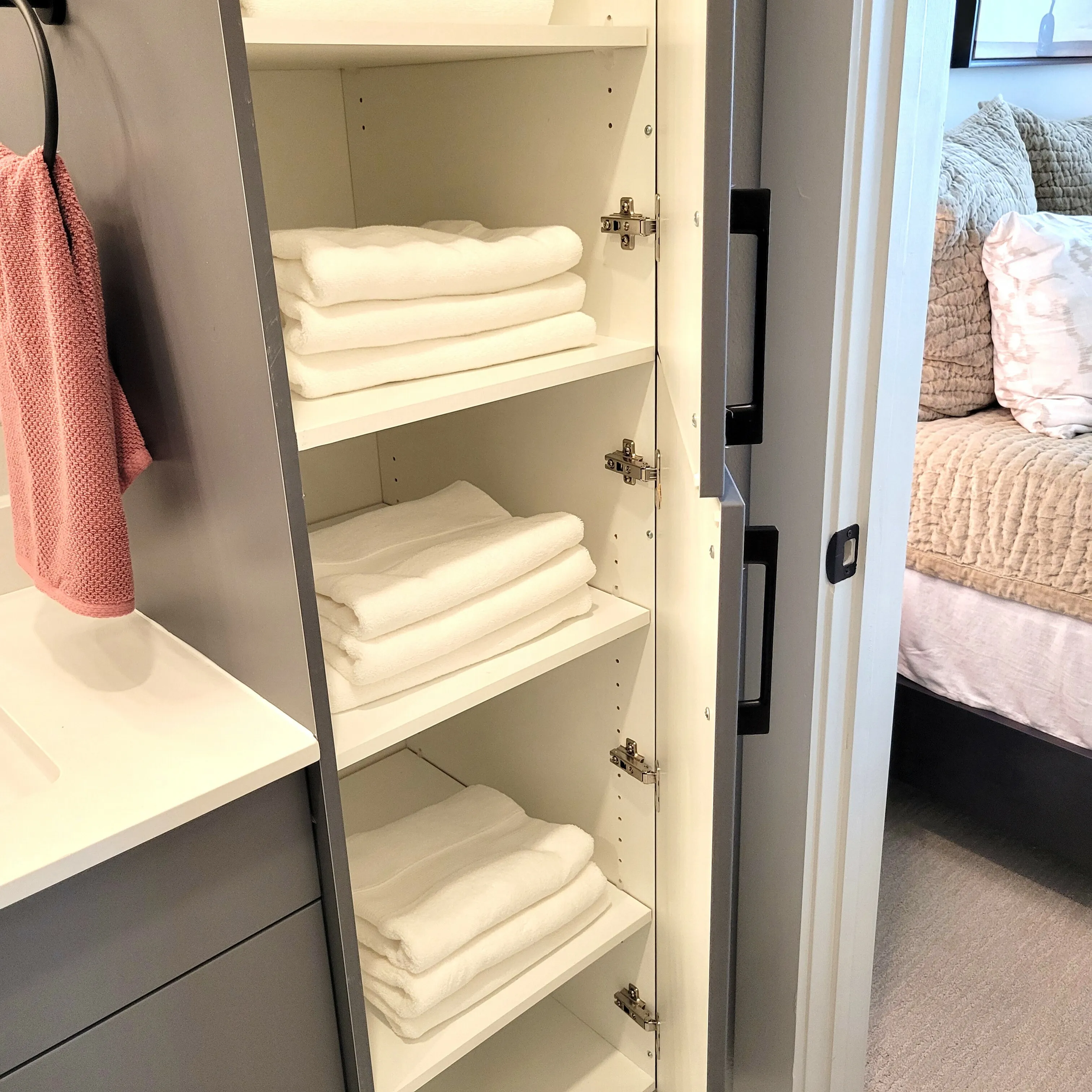 Linen Cabinet in Bathroom