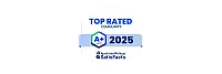 Badge for Top Rated Community 2025 by ApartmentRatings and SatisFacts, featuring A+ epiQ rating.