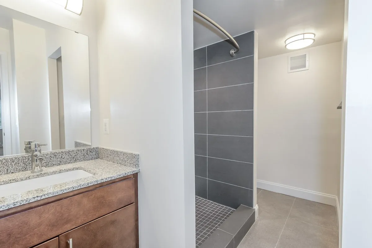 Updated Bathroom at The Falls at Roland Park Apartments for Rent in Baltimore MD