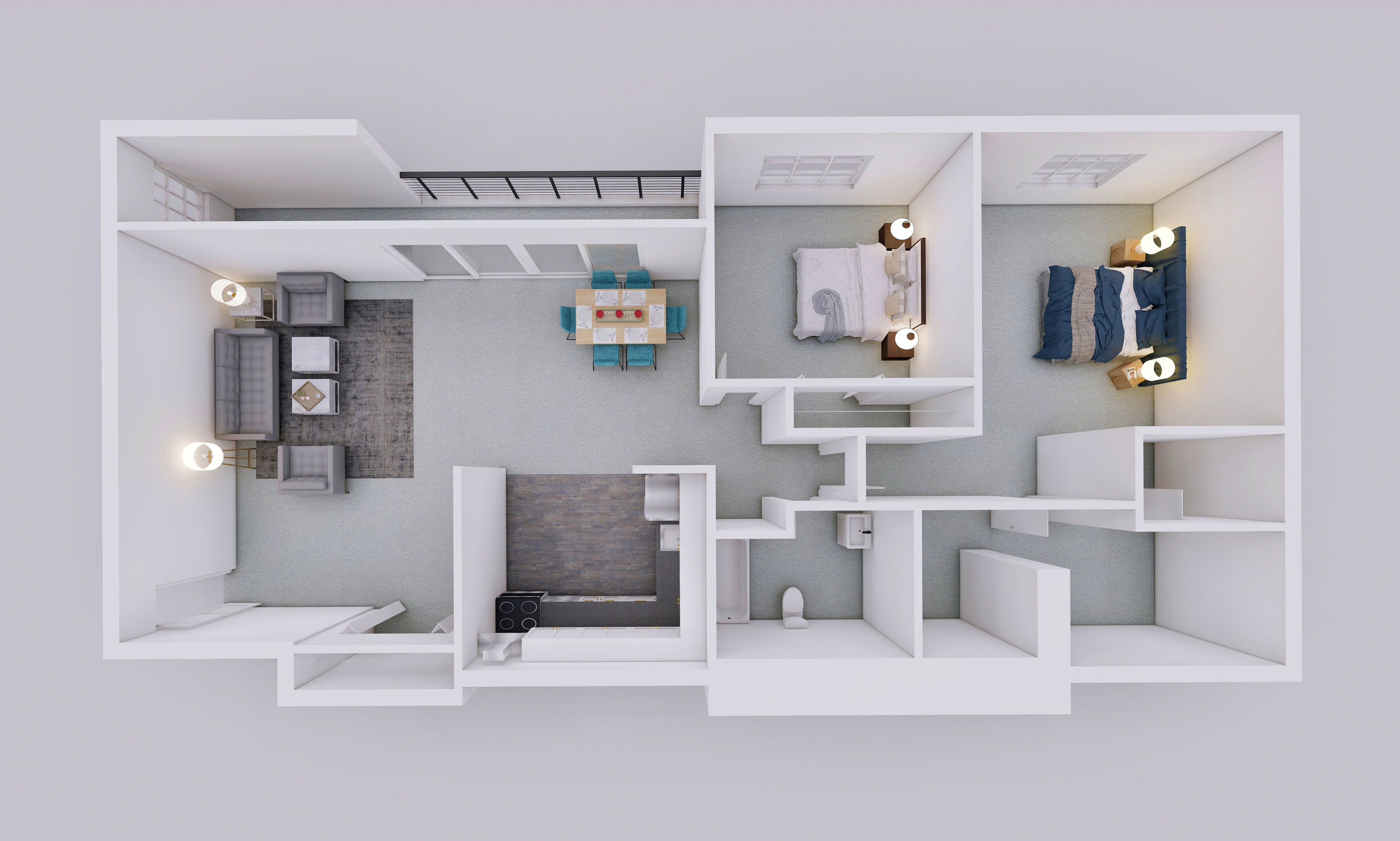 Two Bedroom Two Bathroom Floor Plan Layout