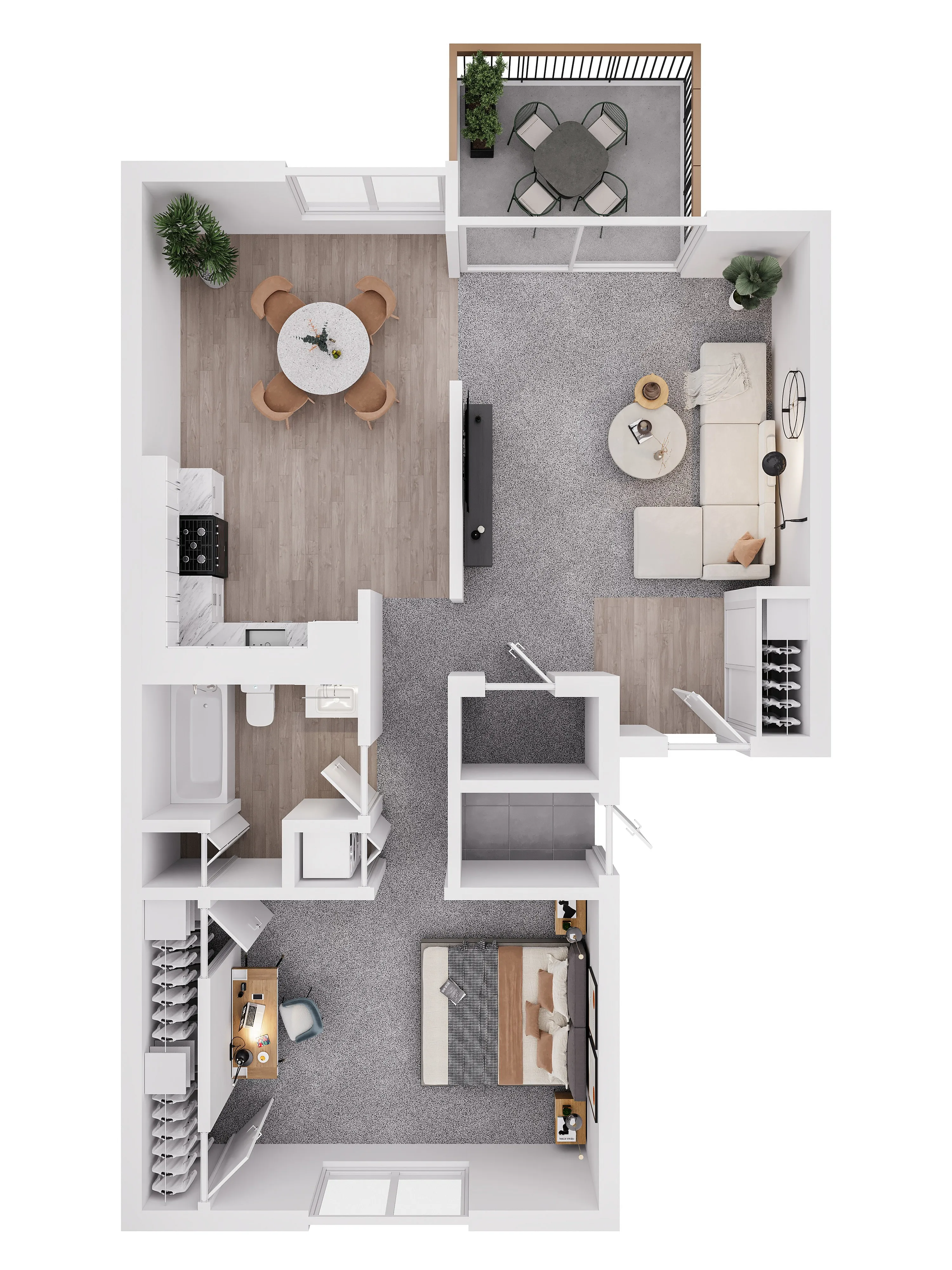 1 Bedroom 1 Bathroom Floor Plan Layout