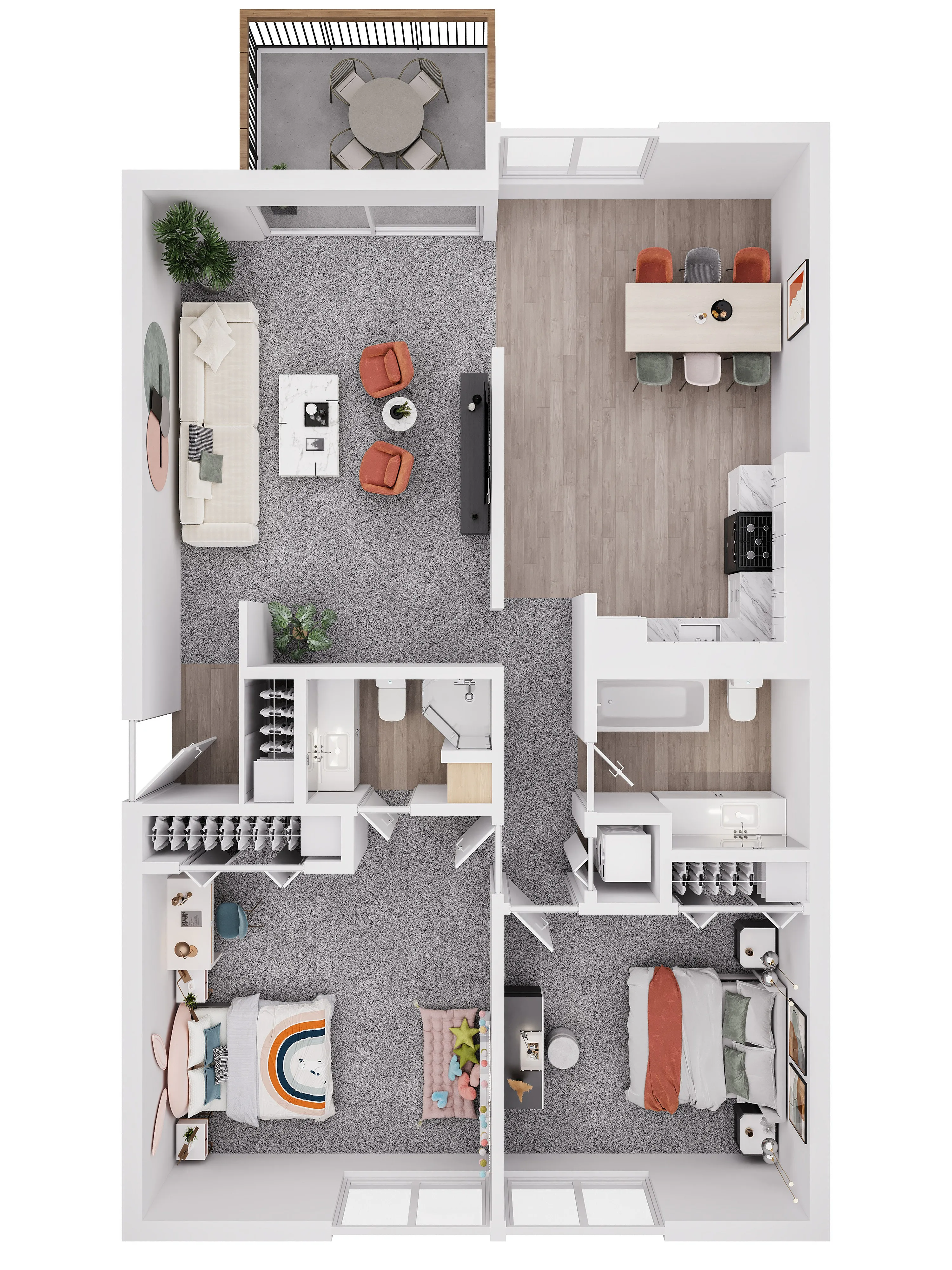 Floor plan Layout for 2 bedroom 2 bathroom at valley run apartments Wilmington Delaware
