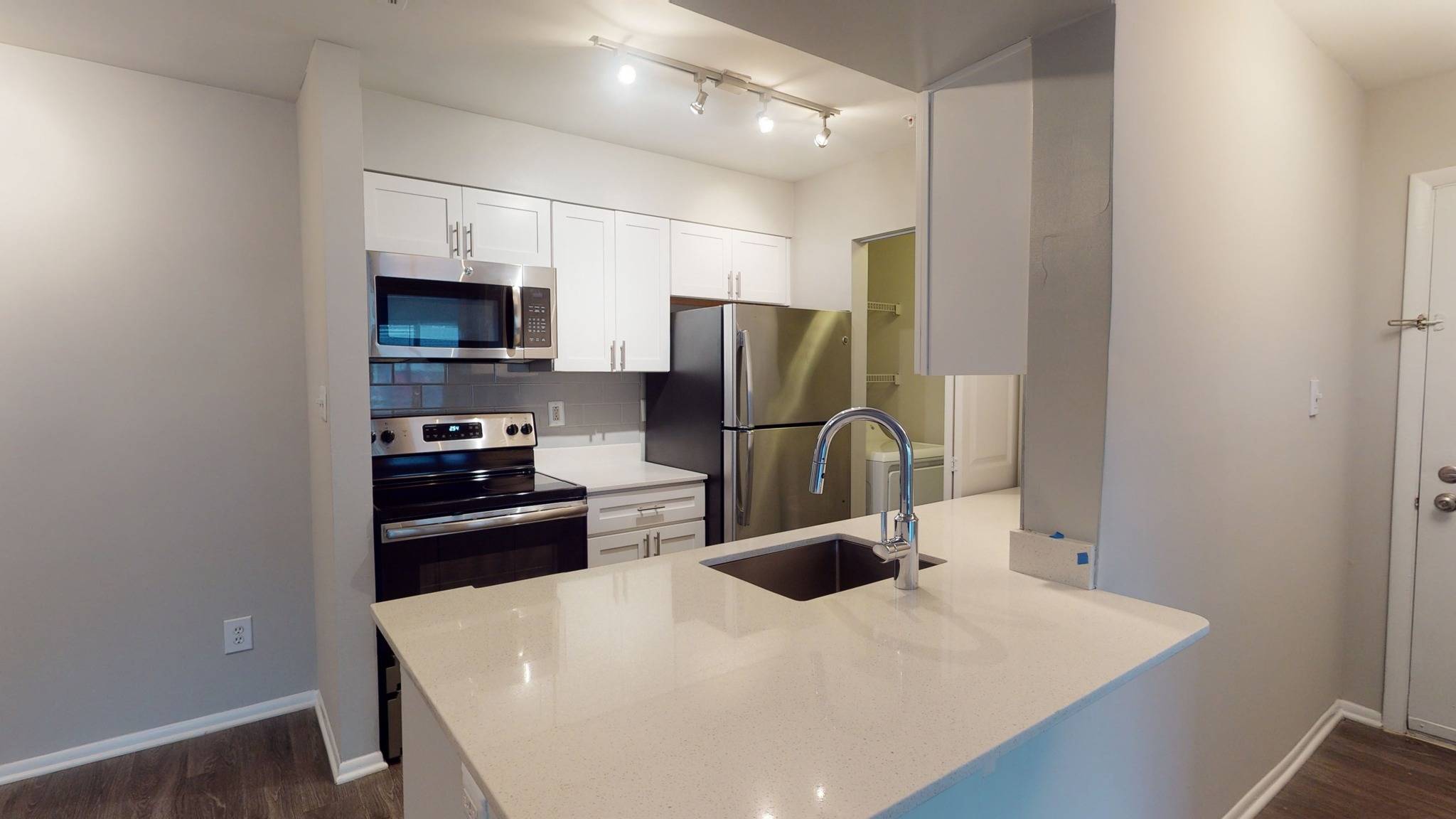 Alister Town Center Columbia modern white kitchen digitally photographed.