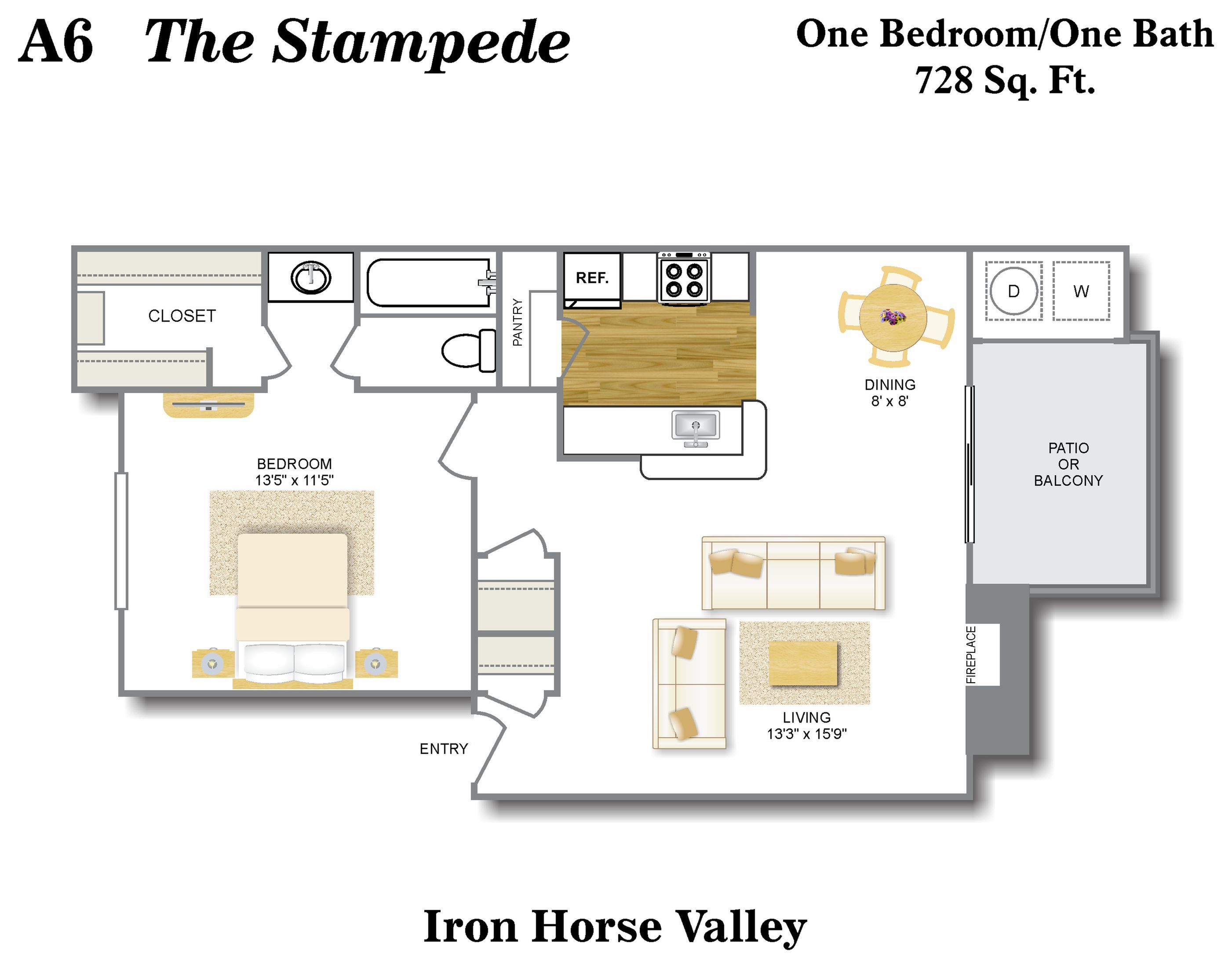 Floor Plan 6 | Apartments In San Antonio | Iron Horse Valley Apartments