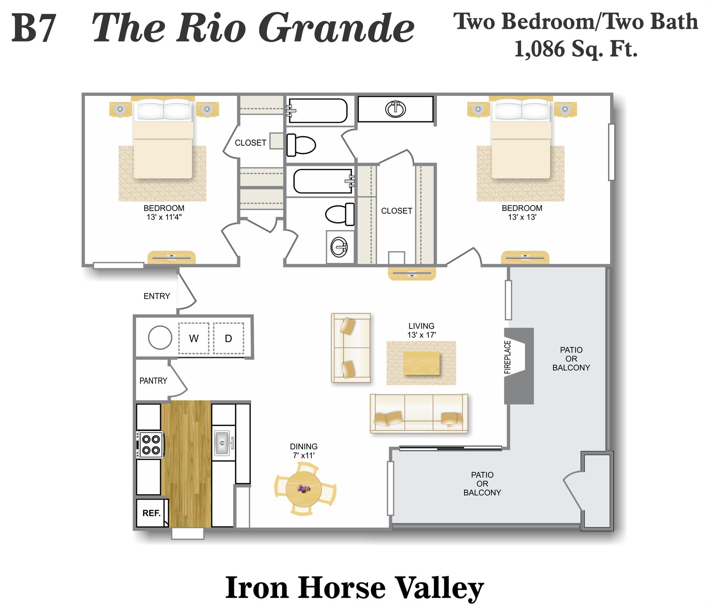 Floor Plan 15 | Northside San Antonio Apartments | Iron Horse Valley Apartments