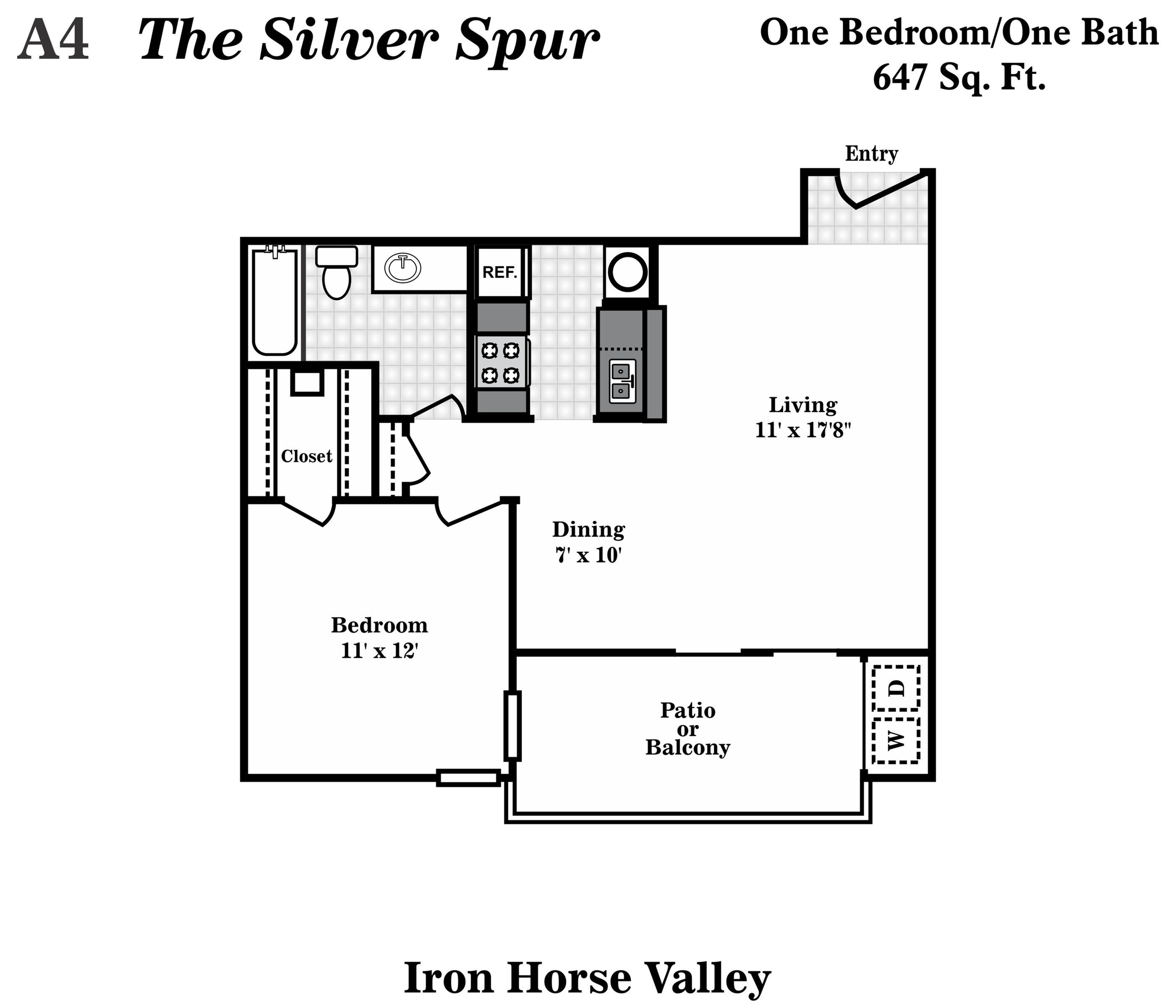 A4 The Silver Spur 1 Bed Apartment Iron Horse Valley Apartments