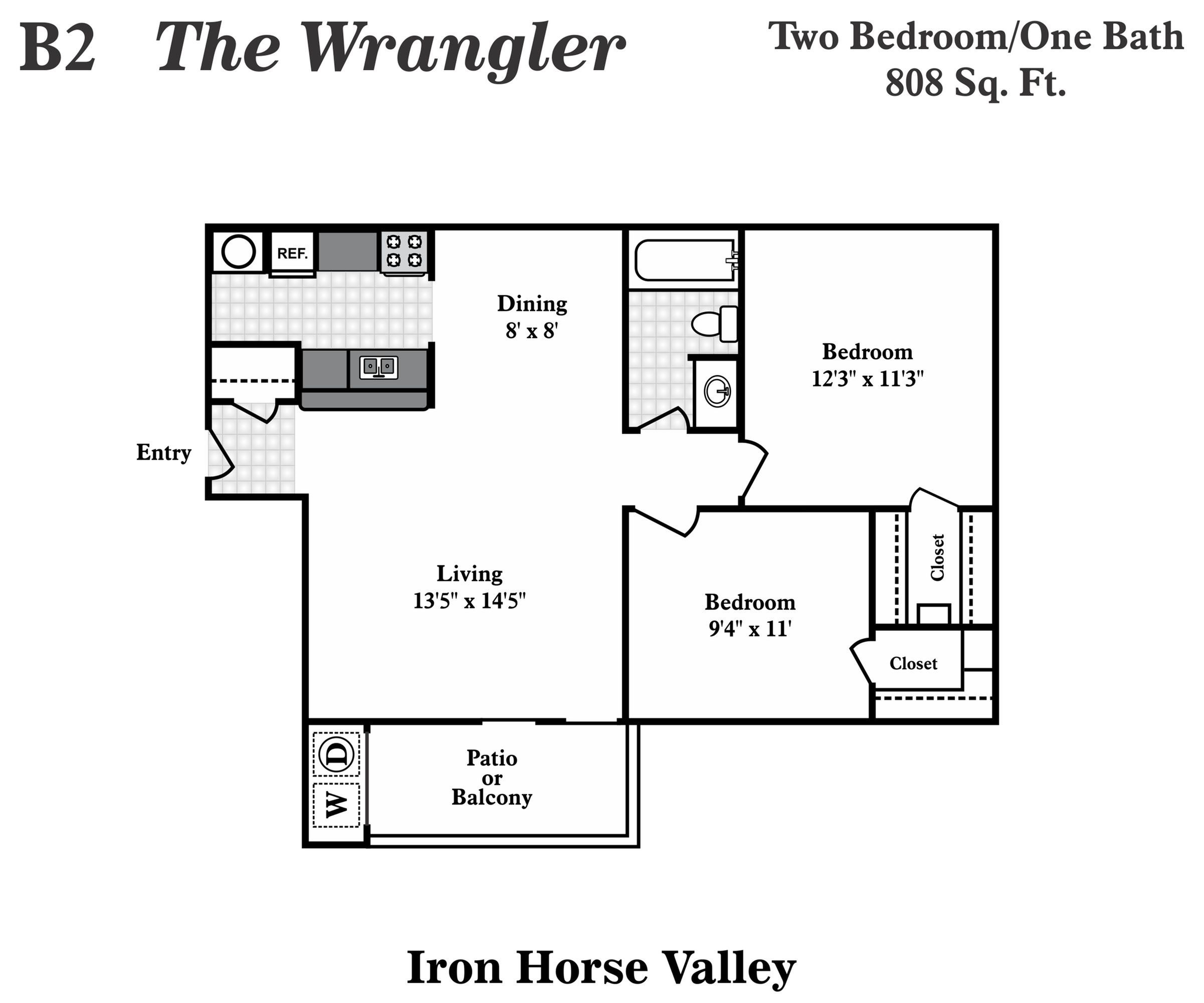 B2 The Wrangler 2 Bed Apartment Iron Horse Valley Apartments