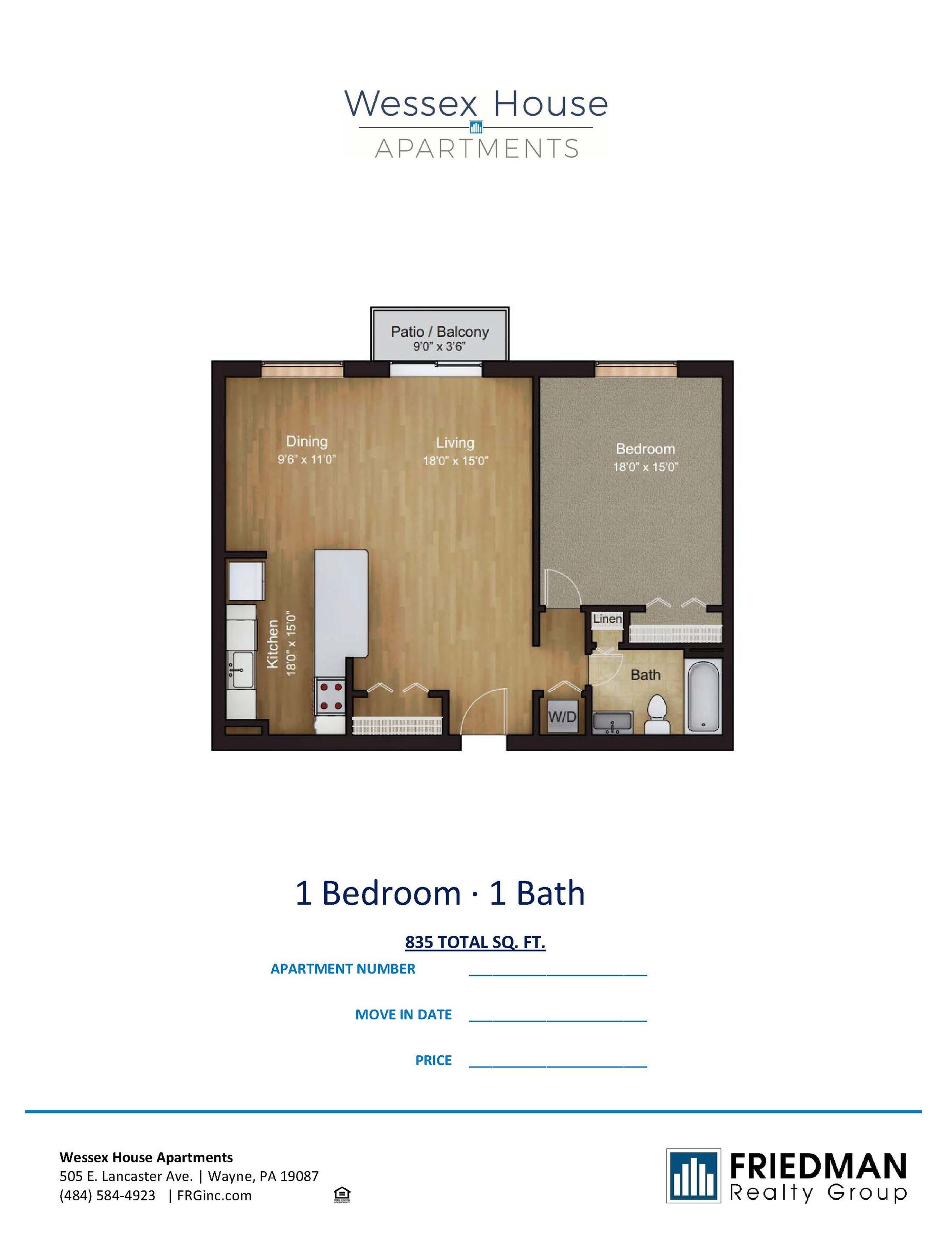 One Bedroom One Bathroom
