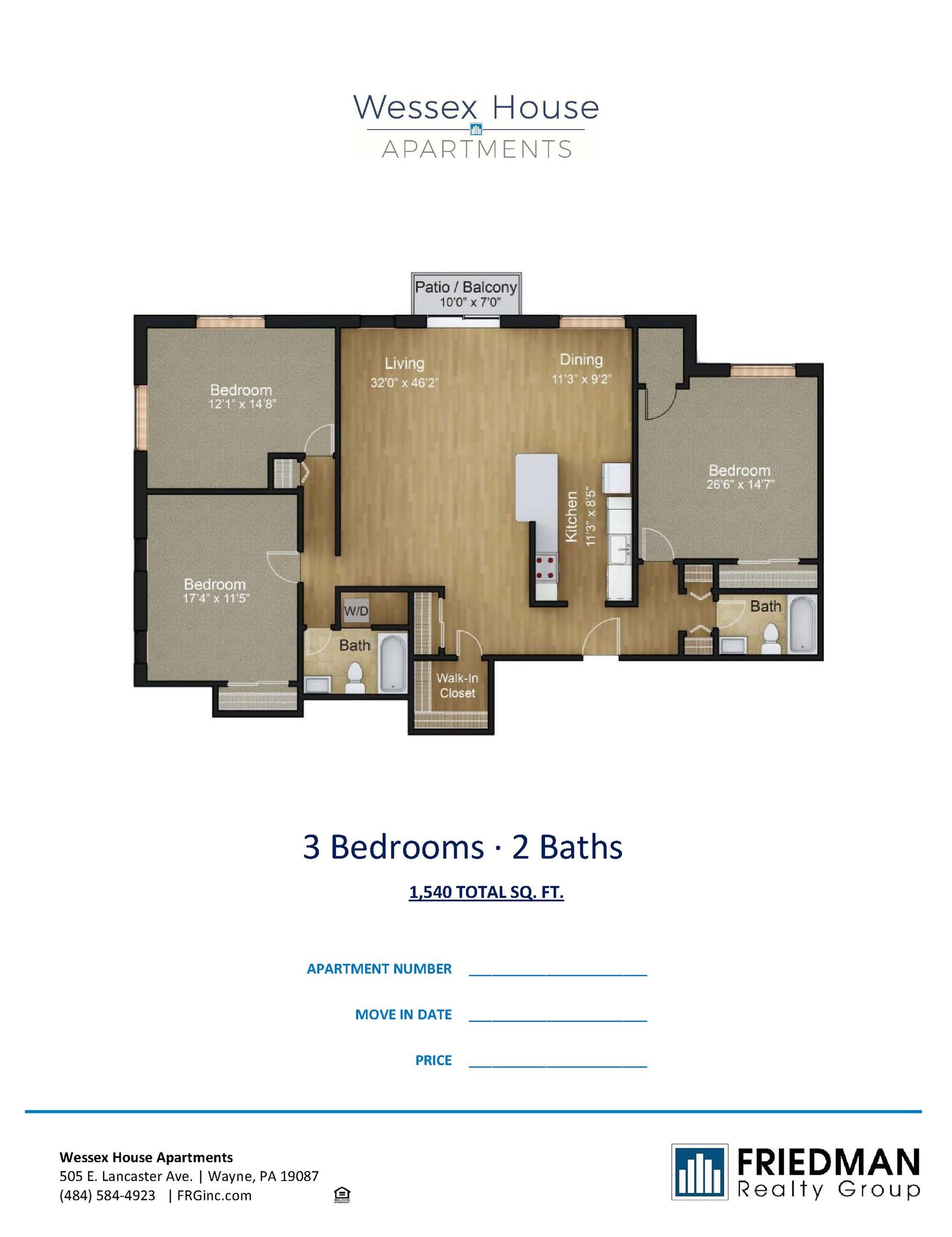 Three Bedroom Two Bathroom