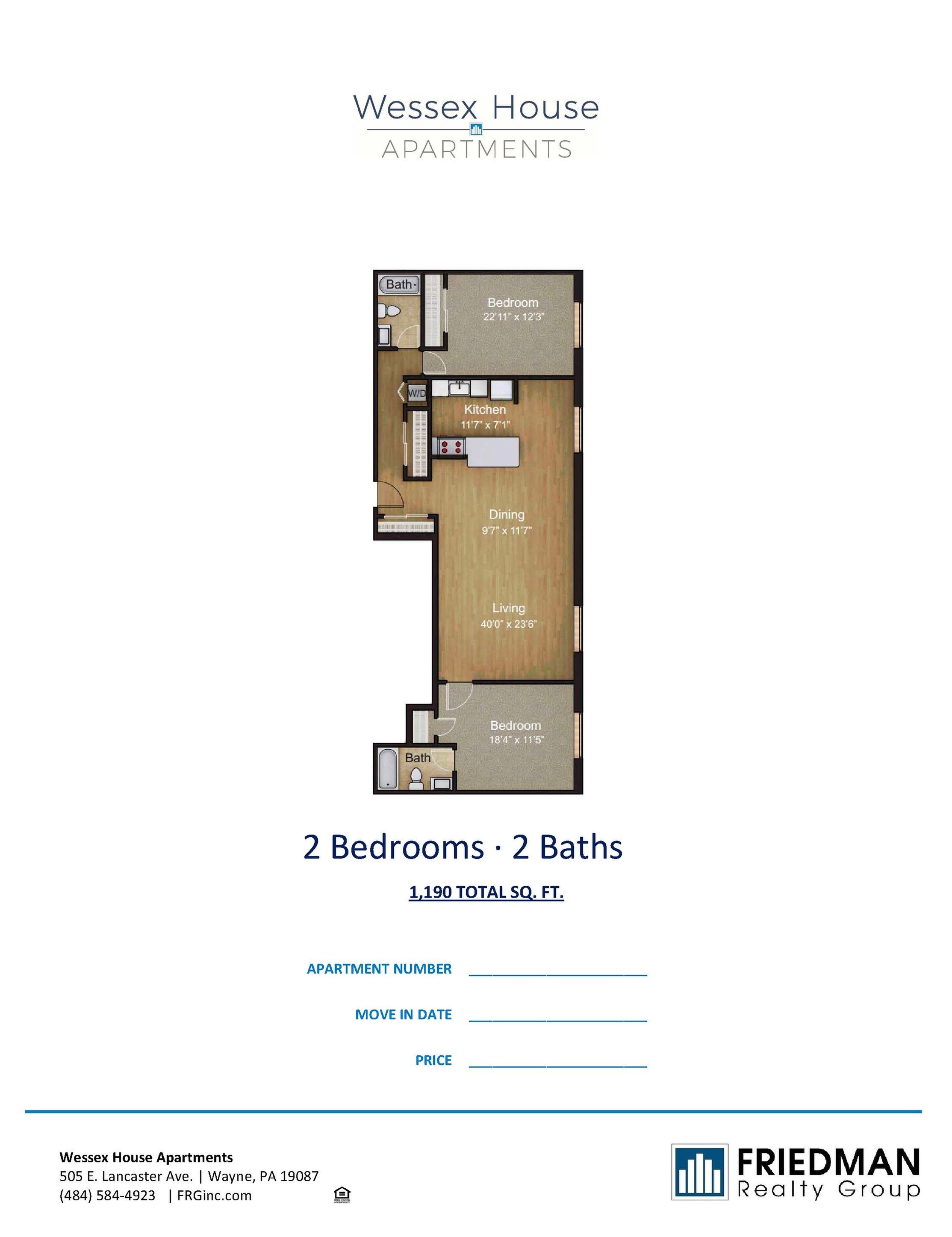 Two Bedroom Two Bathroom