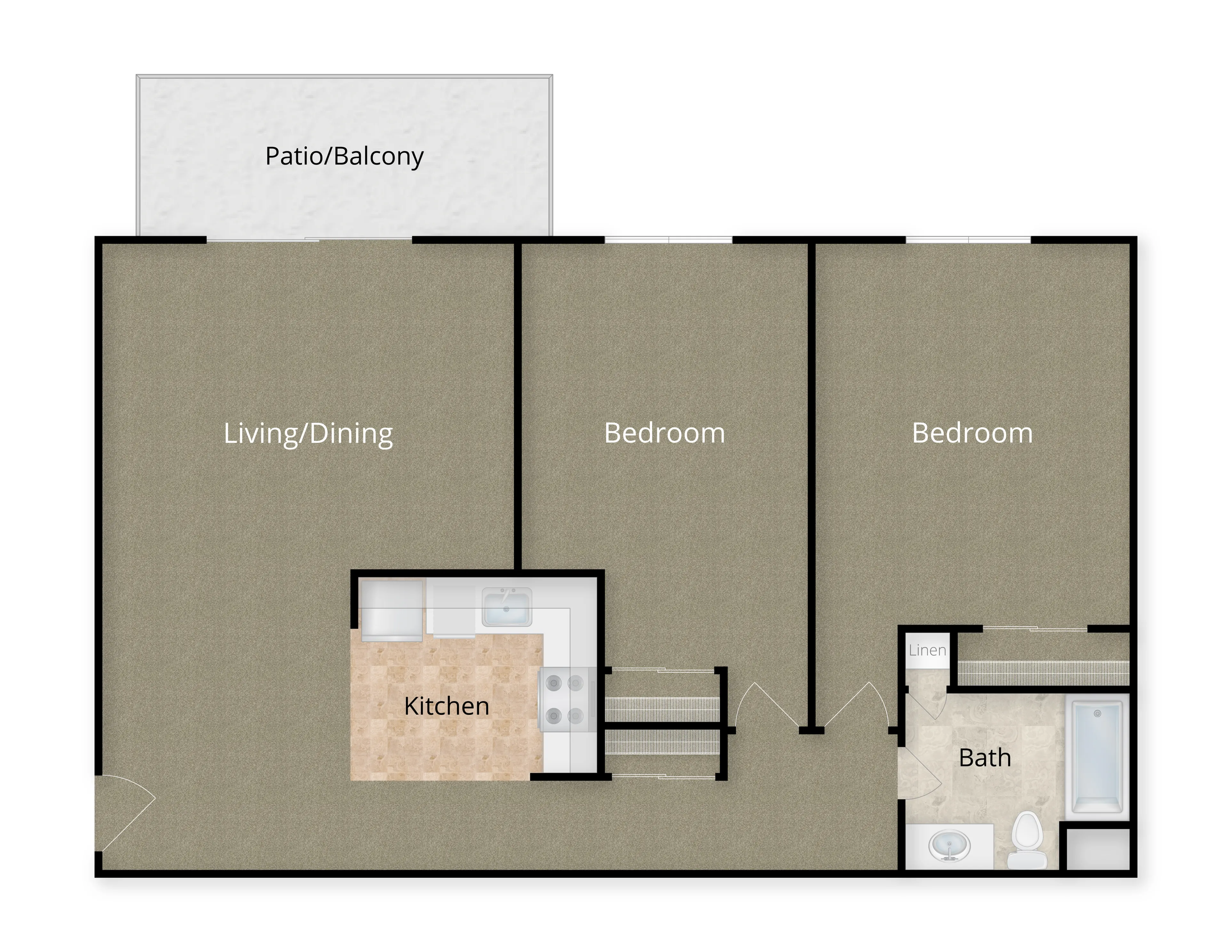 2 Bed X 1 Bath - 6
