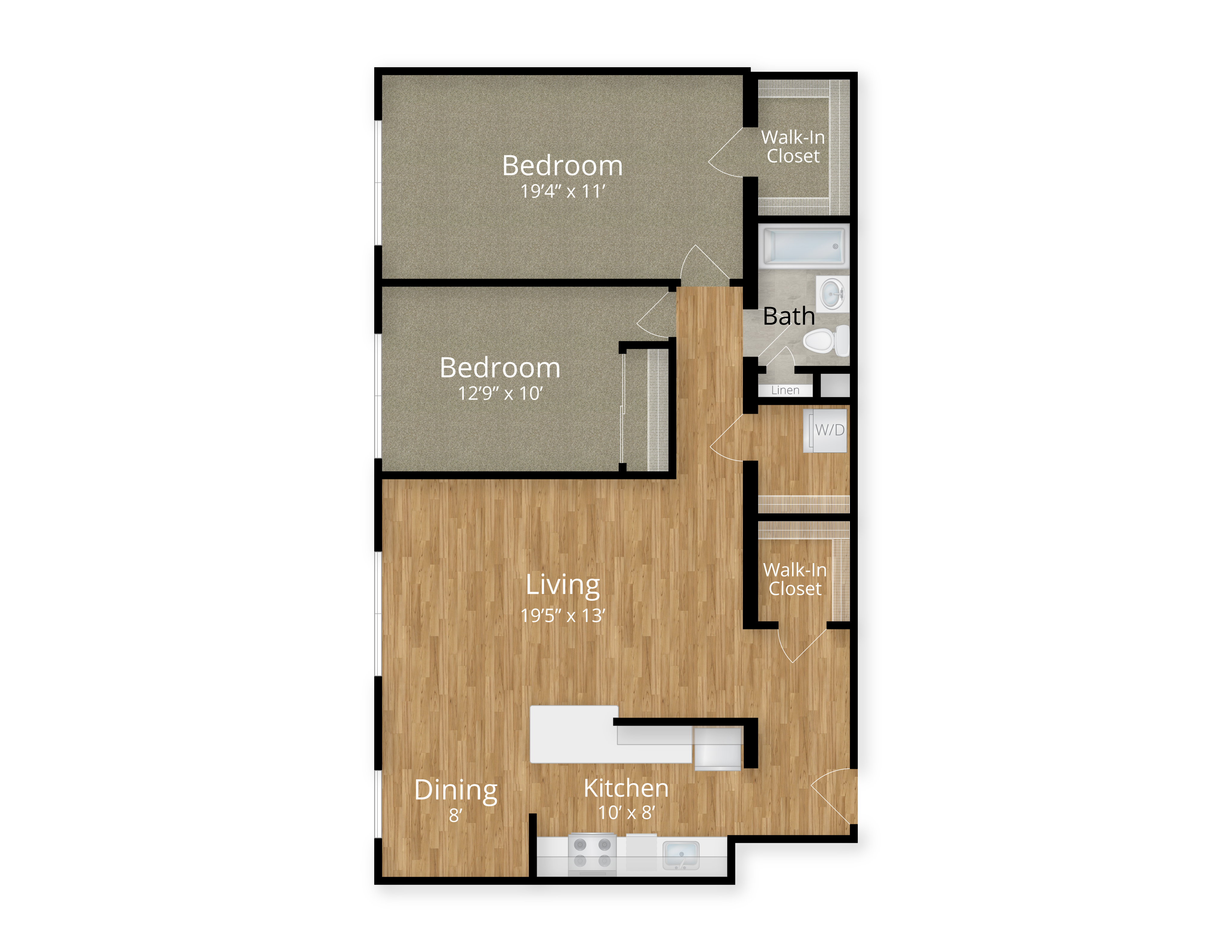 Two Bedroom One Bathroom