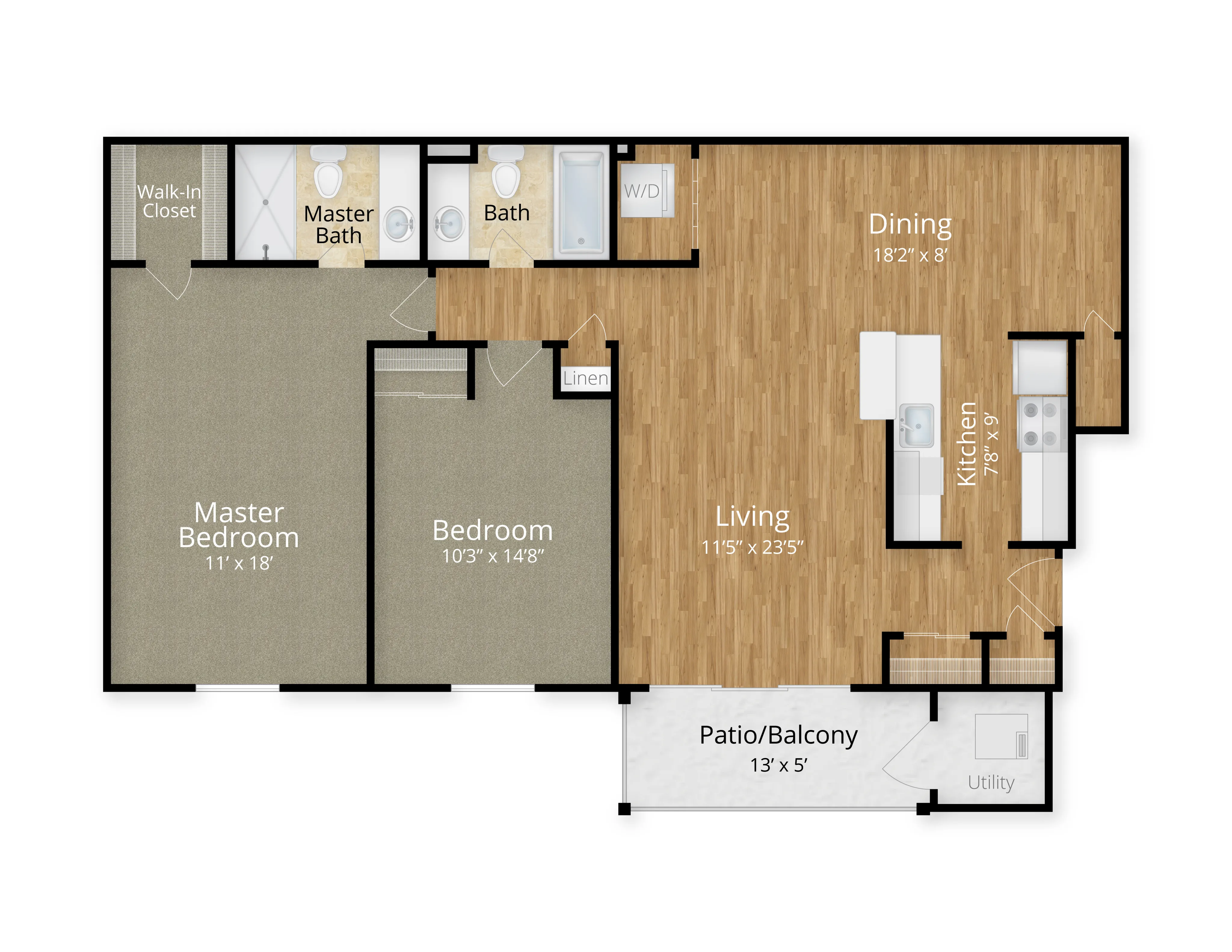 Two Bedroom Two Bathroom