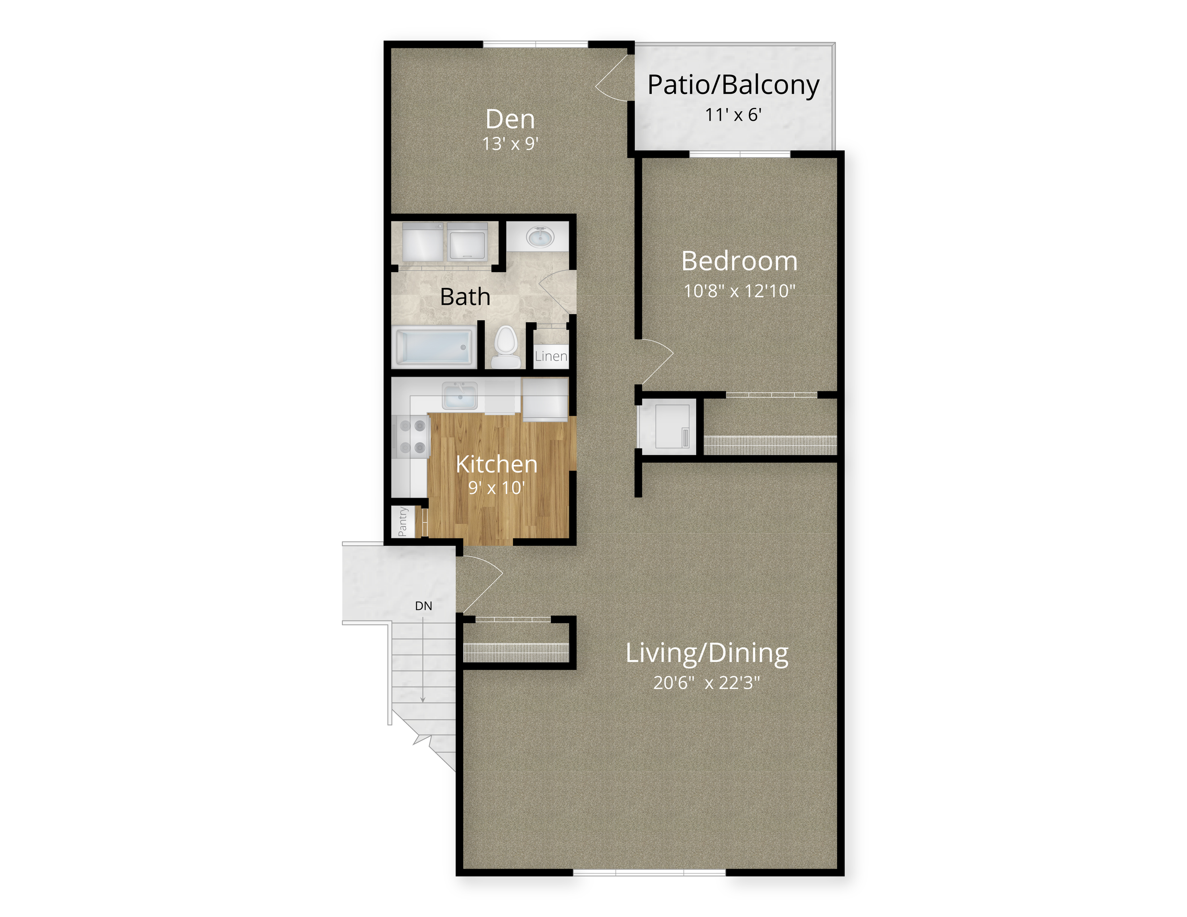 1 Bedroom Den/1 Bath
