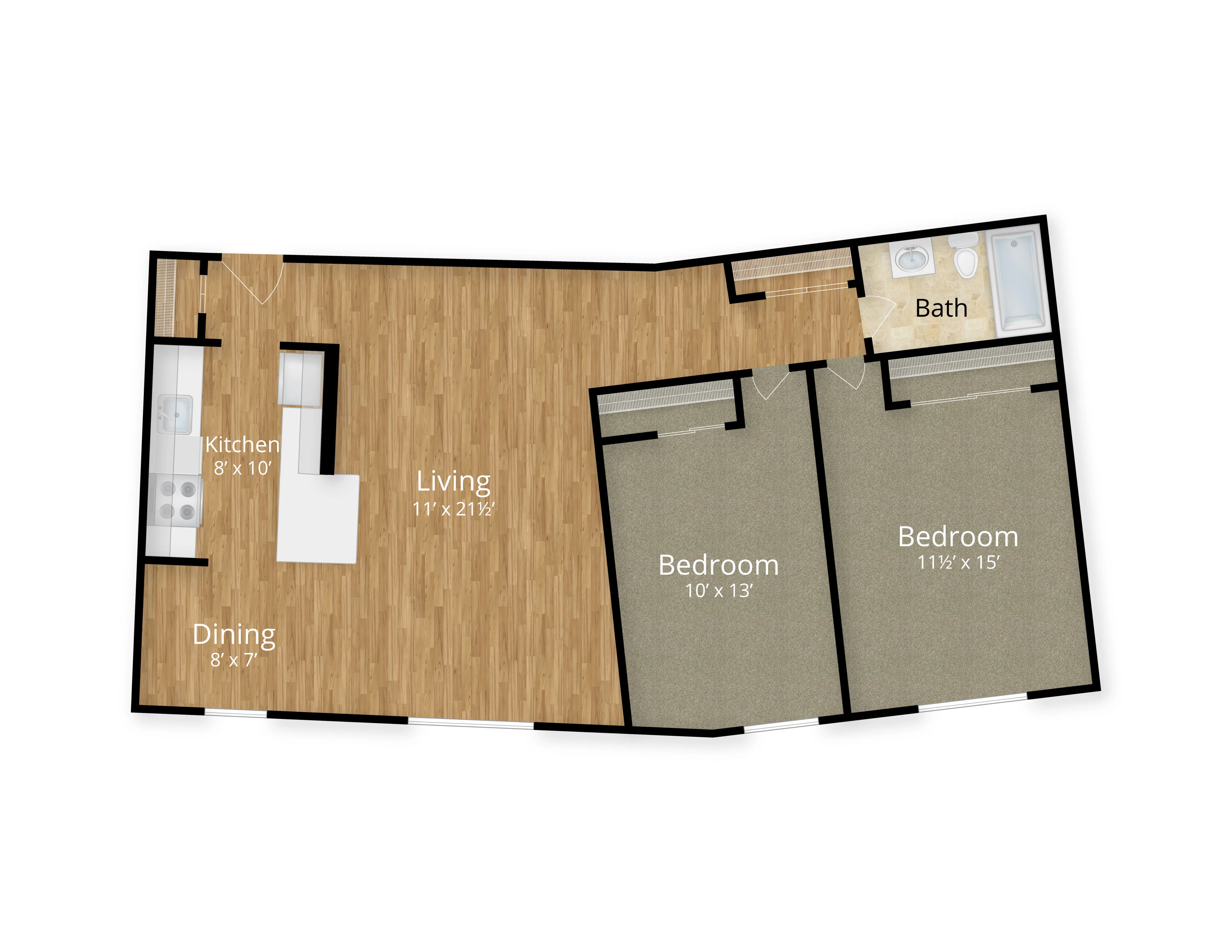 Two Bedroom One Bathroom