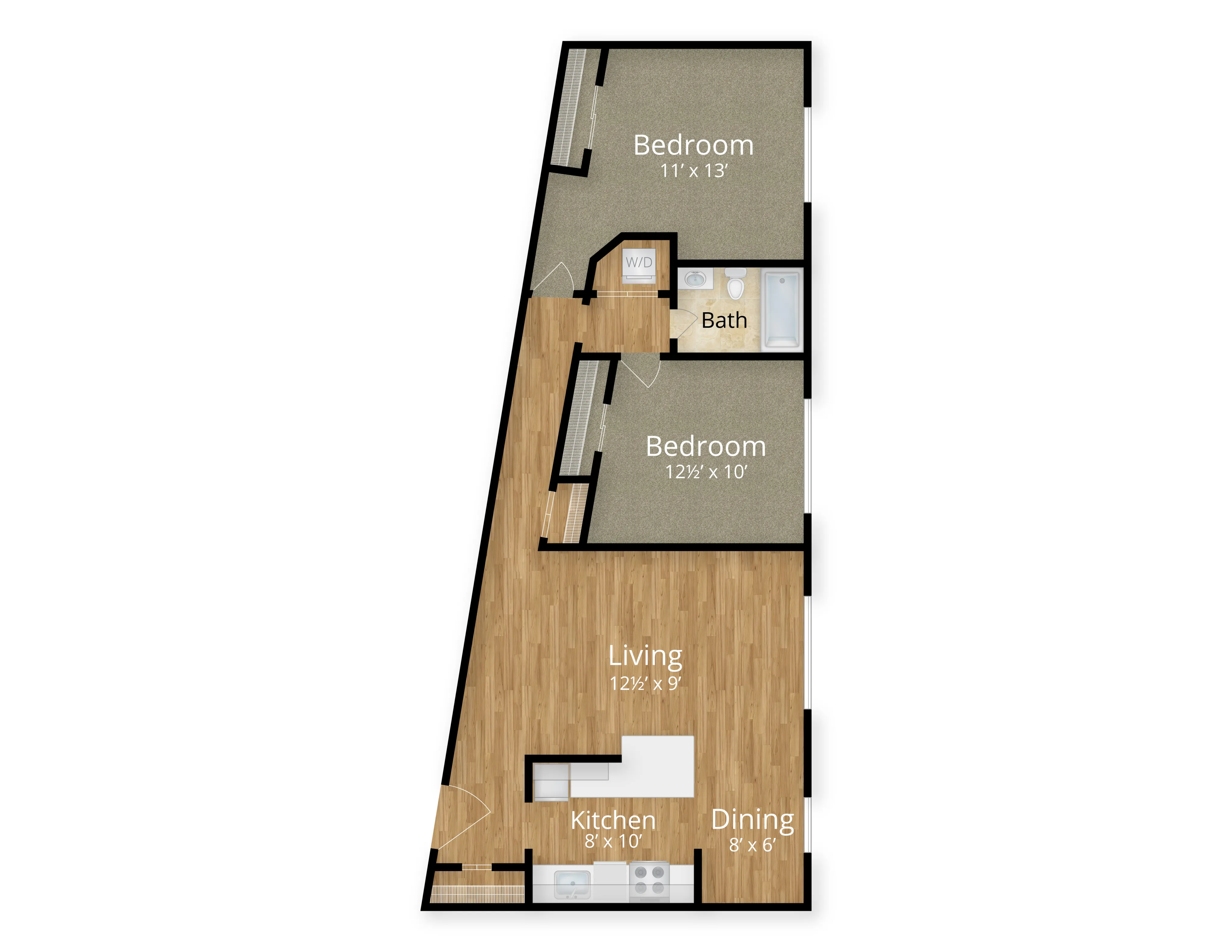 Two Bedroom One Bathroom