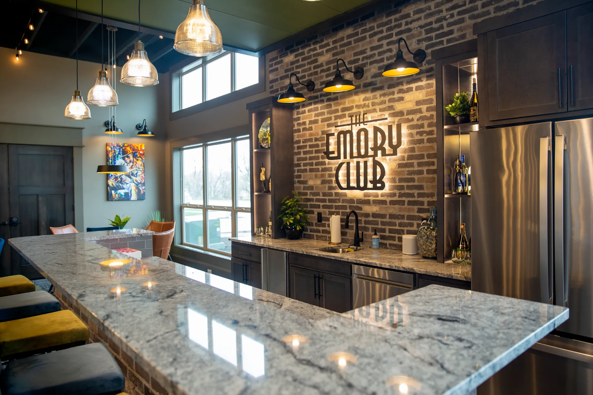 Clubhouse Bar Signage | The Emery - Altoona  | Altoona, Iowa