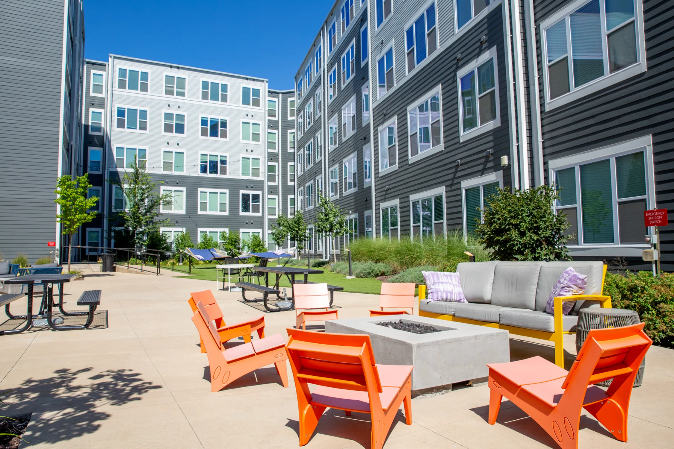 Fire Pit with Seating | The Banks Student Living | Coralville, Iowa