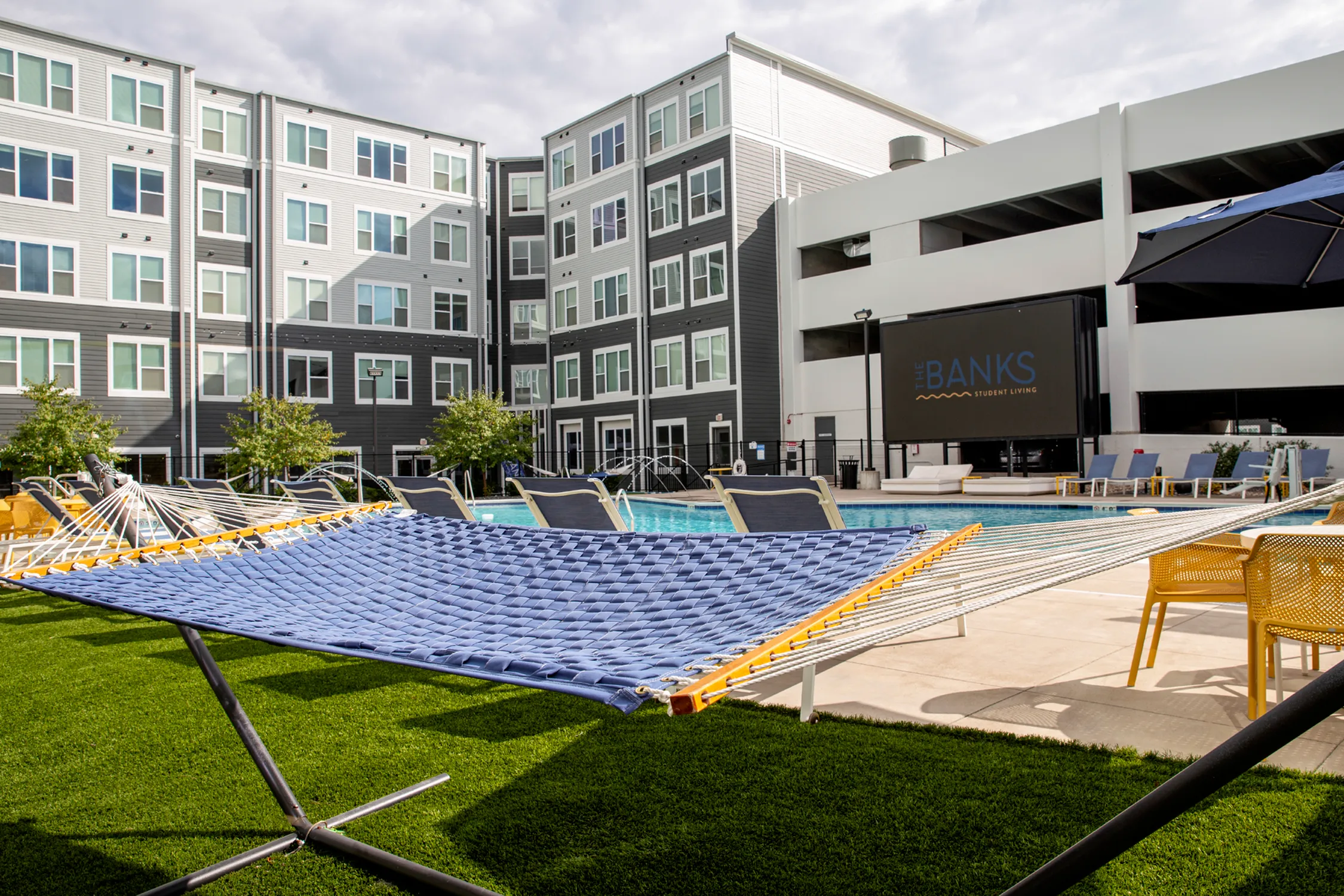 Hammocks in Common Area | The Banks Student Living | Coralville, Iowa