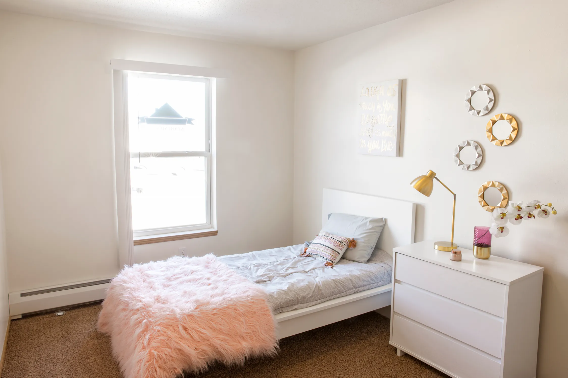 Roomy Bedroom | Campus View & Kirkwood Court | Cedar Rapids, Iowa