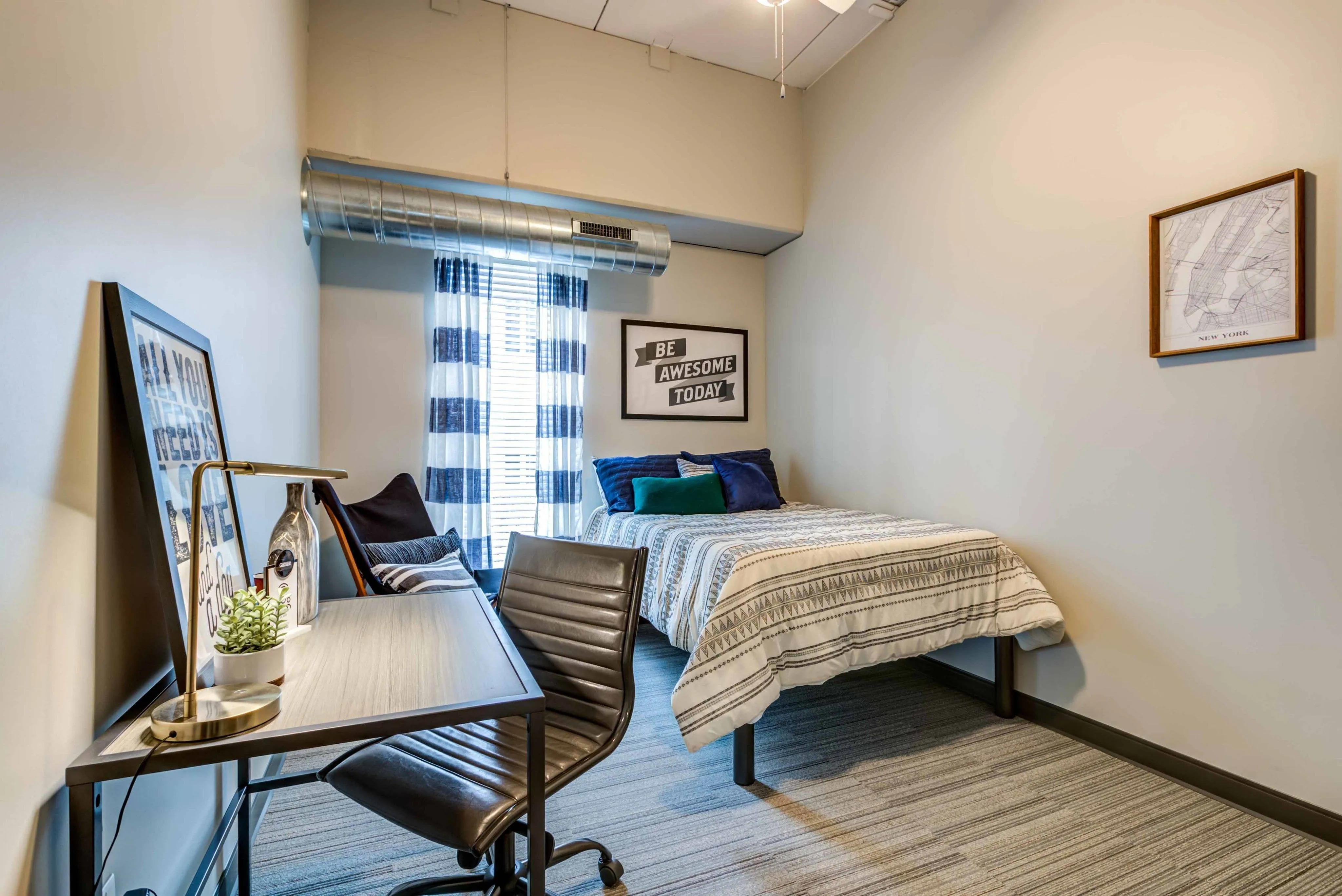 Comfortable Bedroom | 2700 Lincoln | Ames IA Student Apartments  (Model Unit)