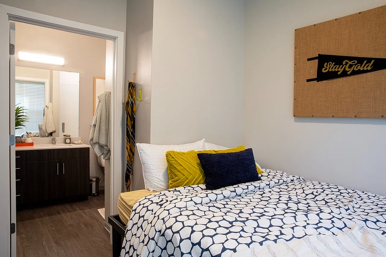 Bedroom and Bathroom at The Banks Student Living