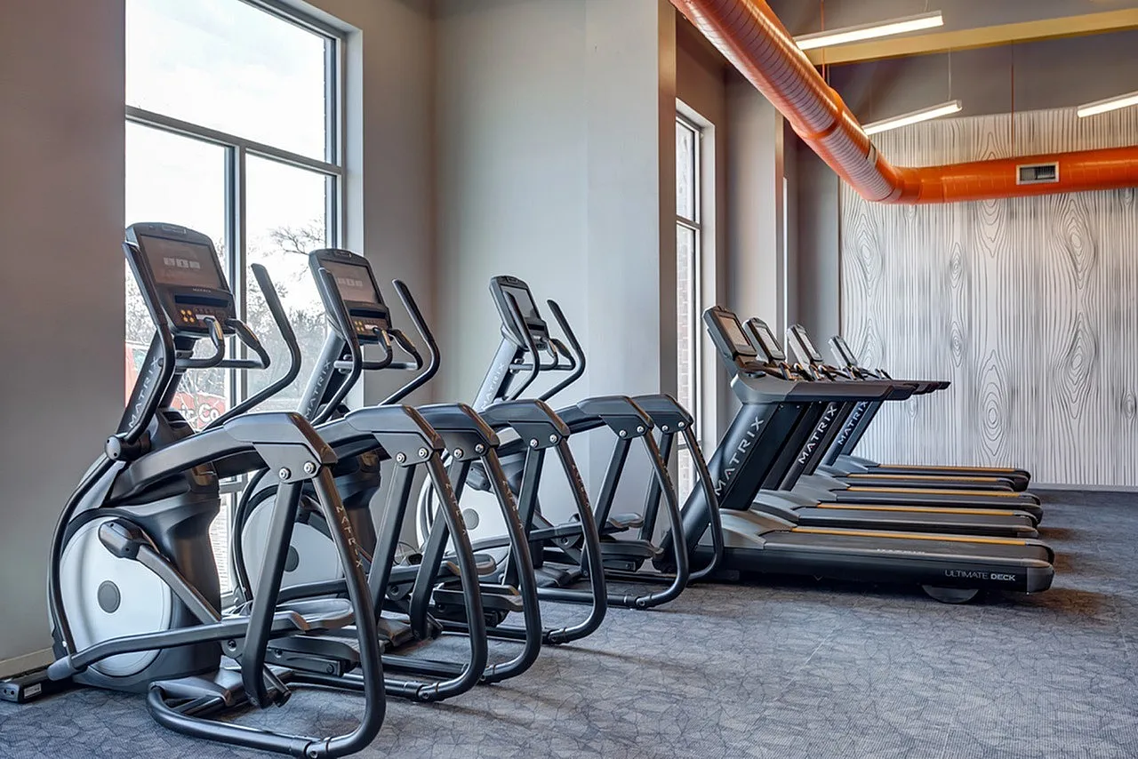 24-hr Fitness Center at The Banks Apartments, Coralville Iowa