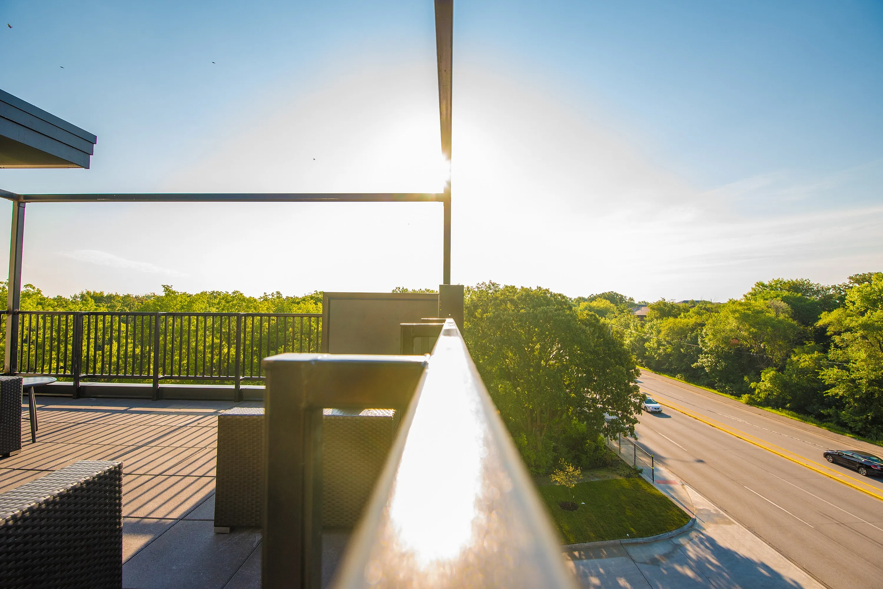 View of Lincoln Way in Ames, IA | Core Sky Deck