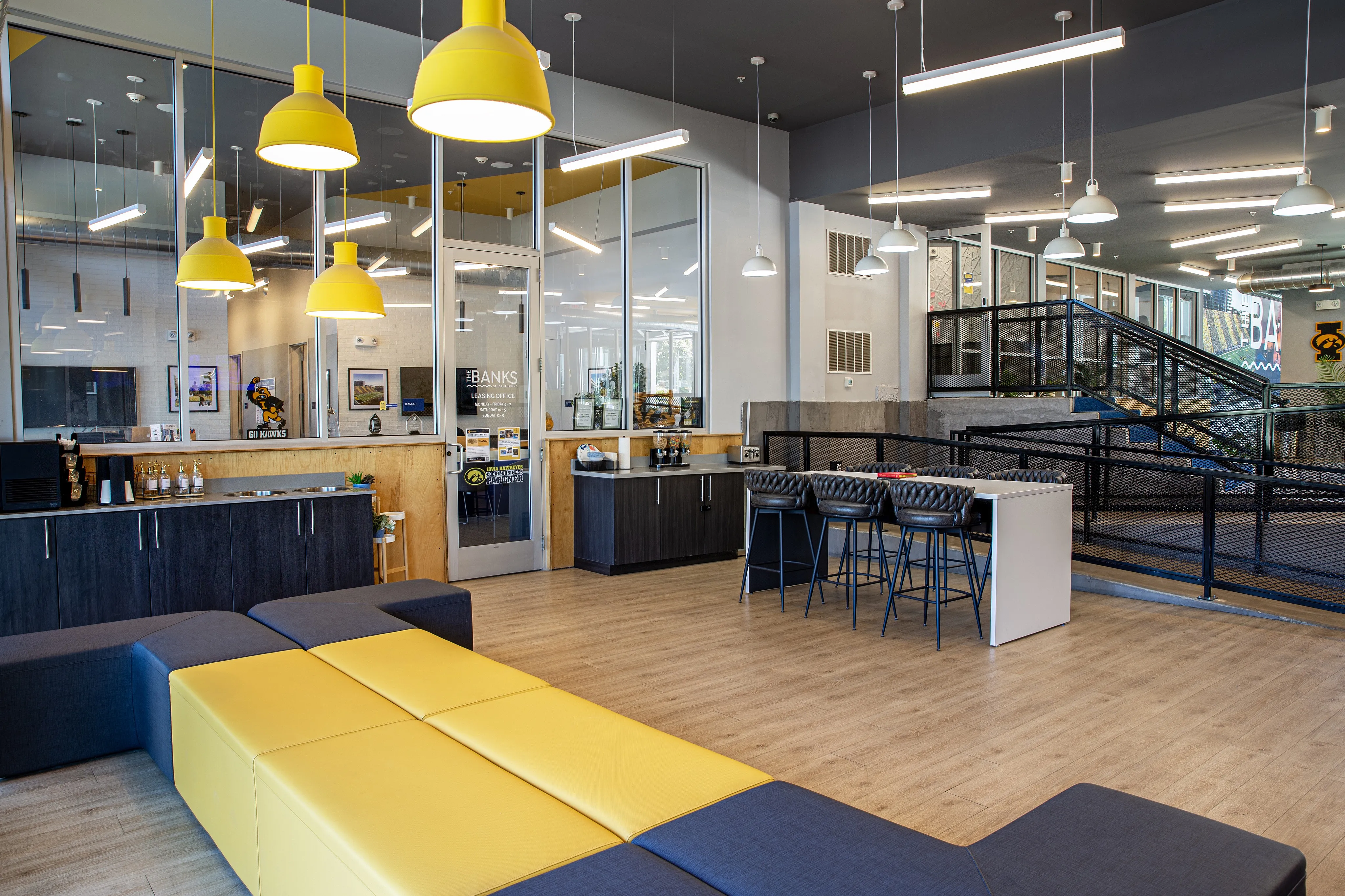 Lobby at The Banks Student Living | Coralville, Iowa
