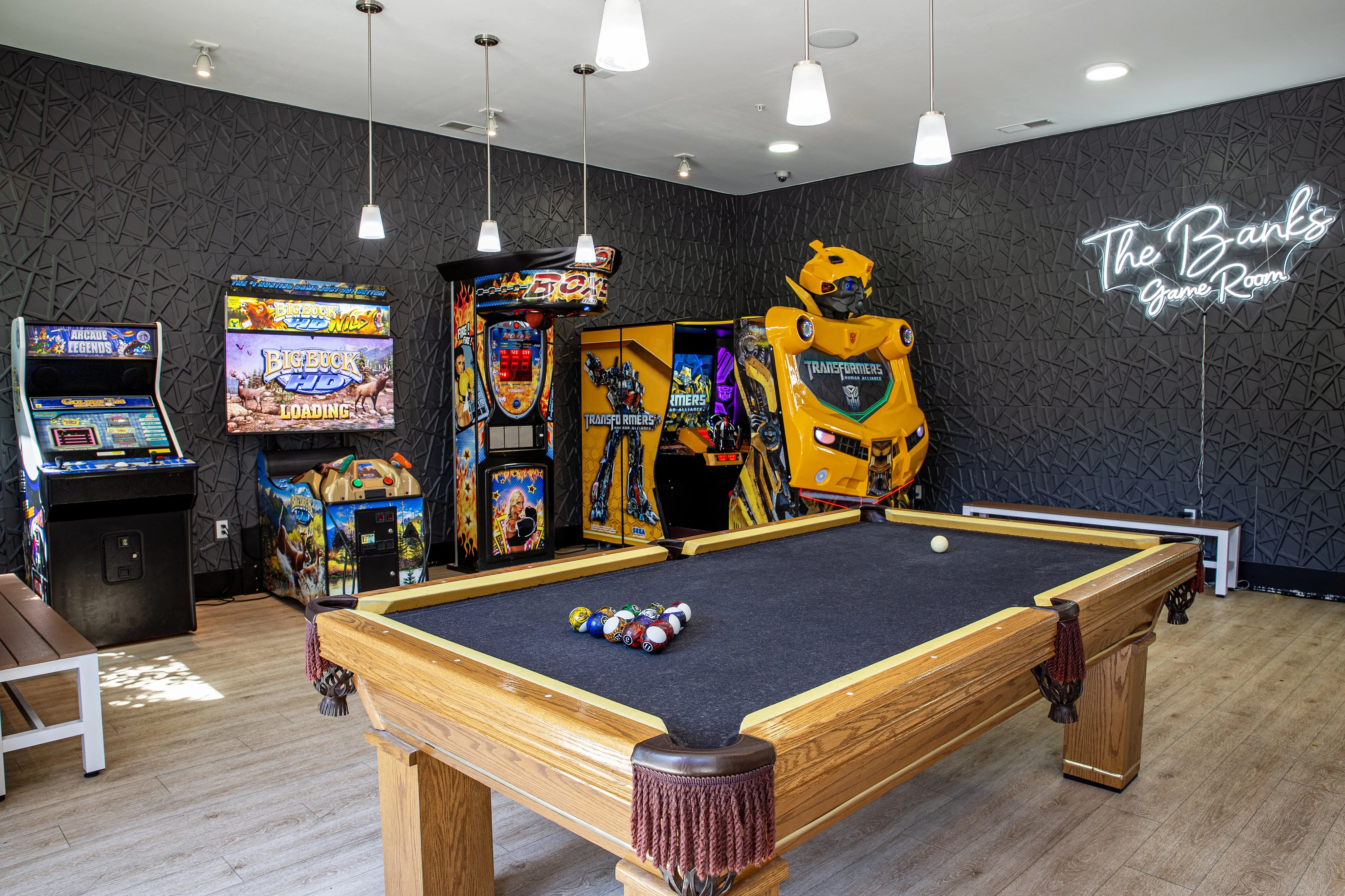 Pool Table in Club Room | The Banks Student Living | Coralville, Iowa