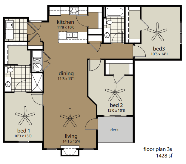 3 Bedroom Floor Plan | Providence Pointe | Johnston, Iowa