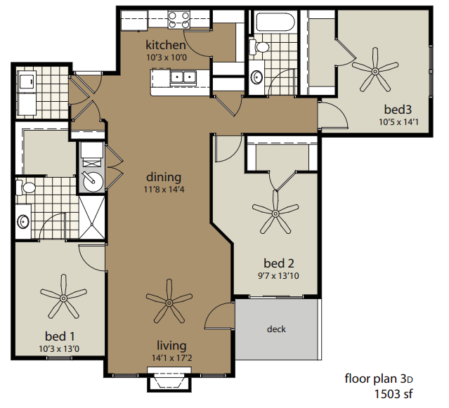 3 Bedroom Floor Plan | Providence Pointe | Johnston, Iowa