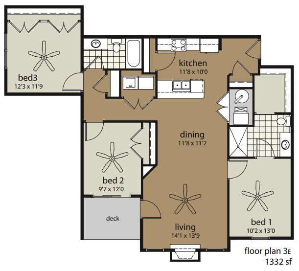 3 Bedroom Floor Plan | Providence Pointe | Johnston, Iowa
