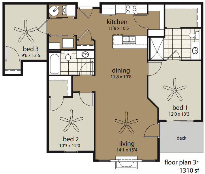 3 Bedroom Floor Plan | Providence Pointe | Johnston, Iowa