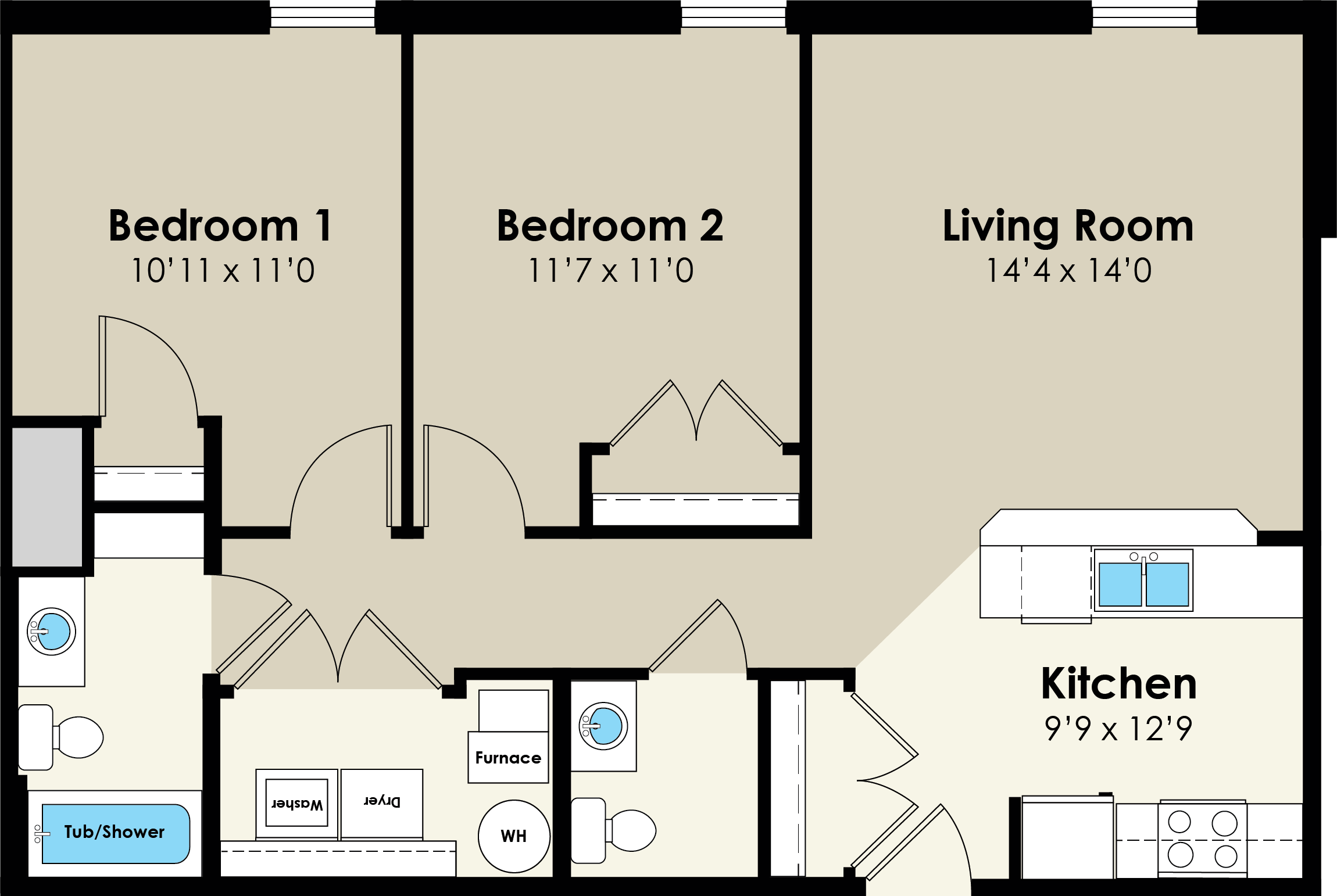 2309 Knapp 2bd Flat - Large