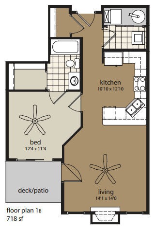 1 Bedroom Floor Plan | Providence Pointe | Johnston, Iowa
