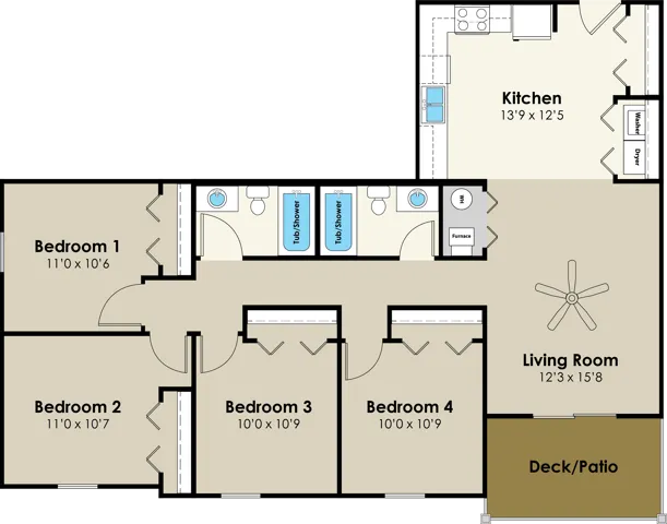 4BR/2BA