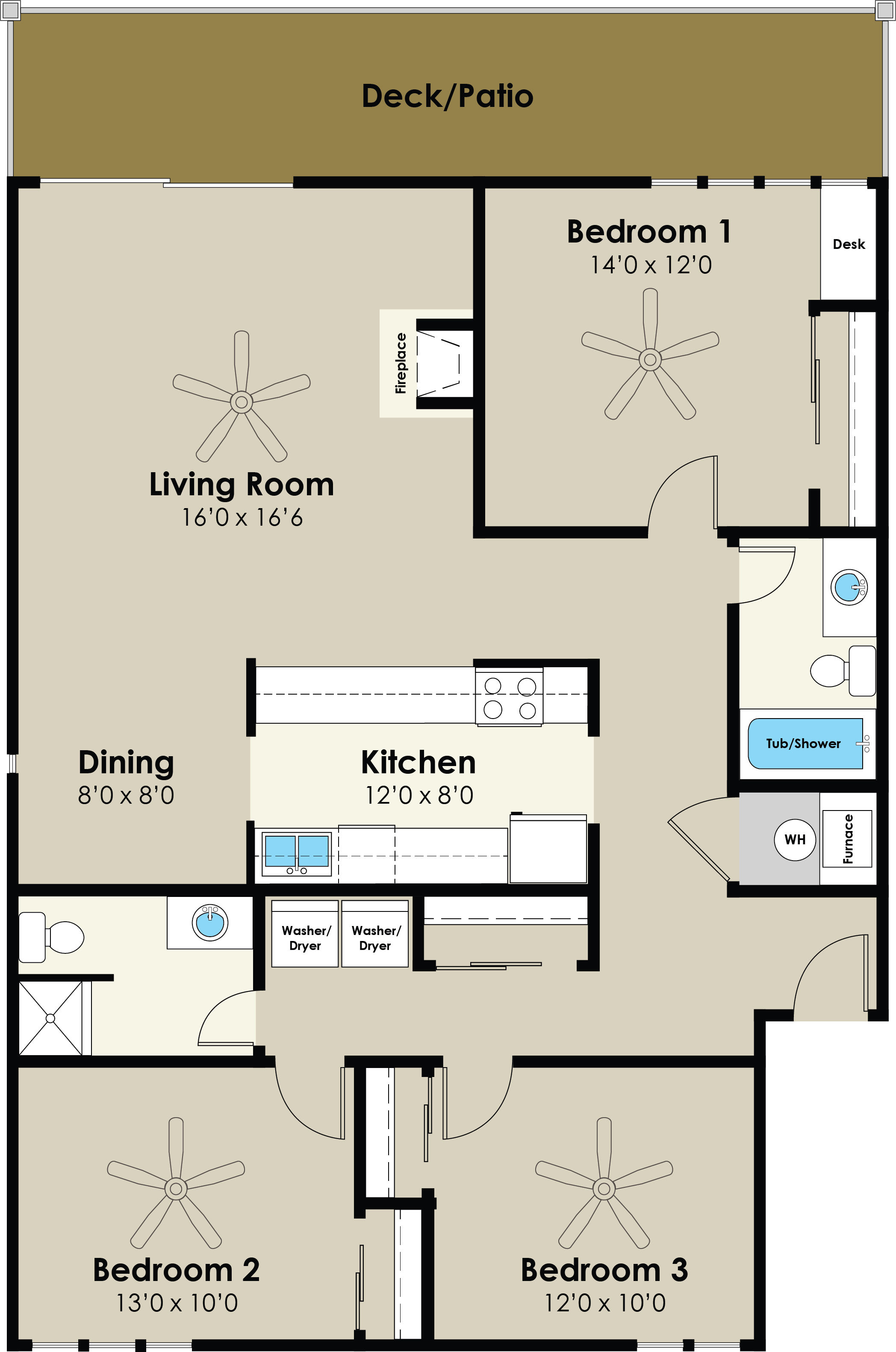 1103BRwFP 3 Bed Apartment Westwood Village