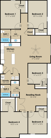 5 Bedroom Floor Plan | West Towne | Ames, Iowa
