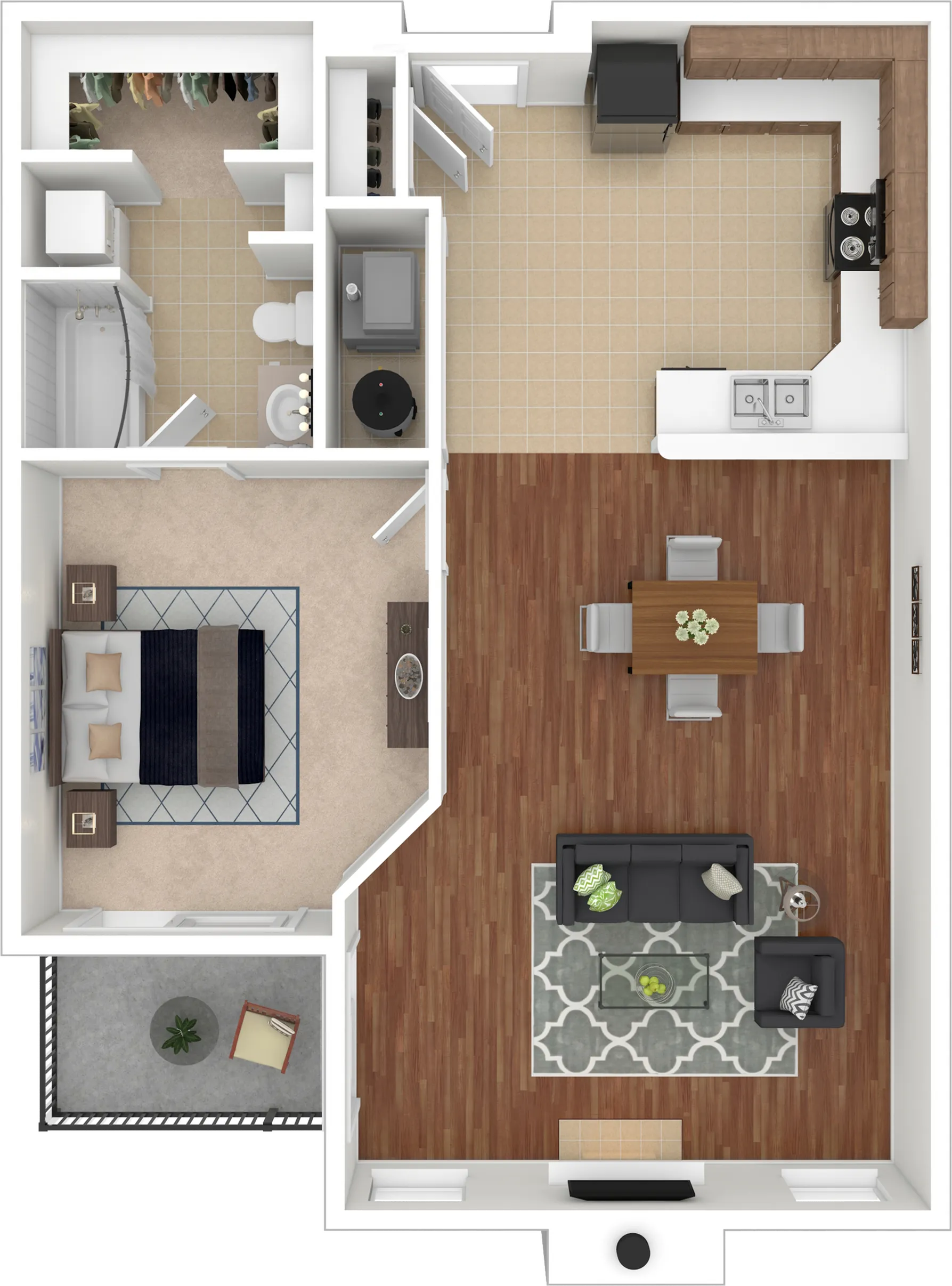 1 Bedroom Floor Plan | Ironwood | Altoona, Iowa