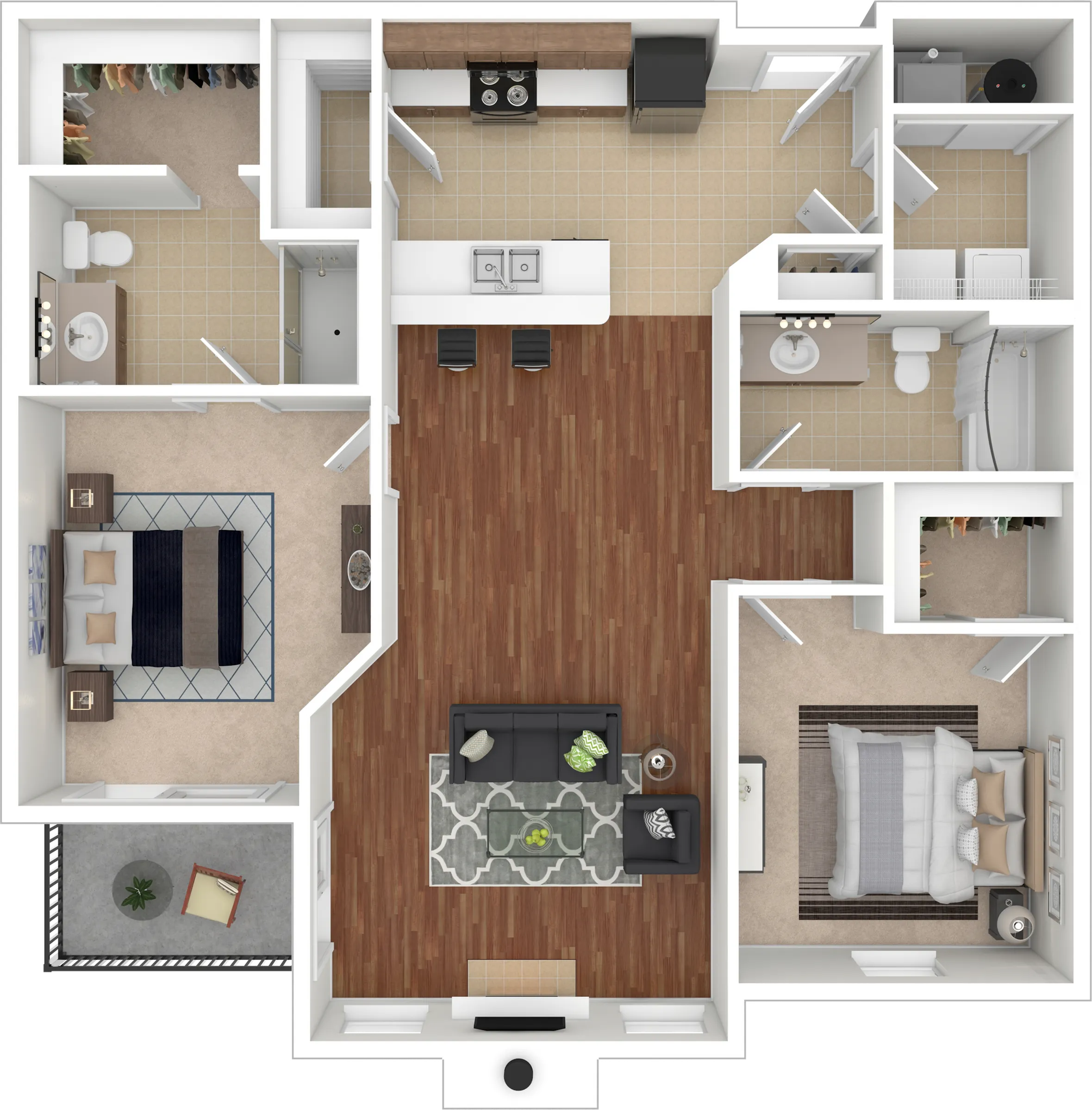 2 Bedroom Floor Plan | Ironwood | Altoona, Iowa