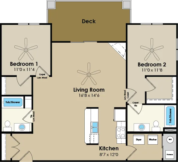 2 bed