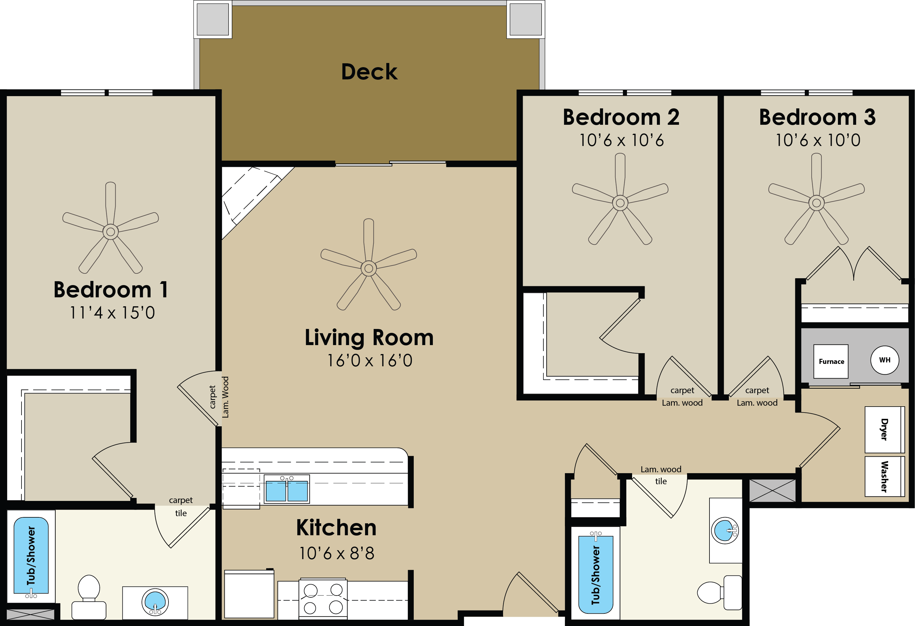 3 bed