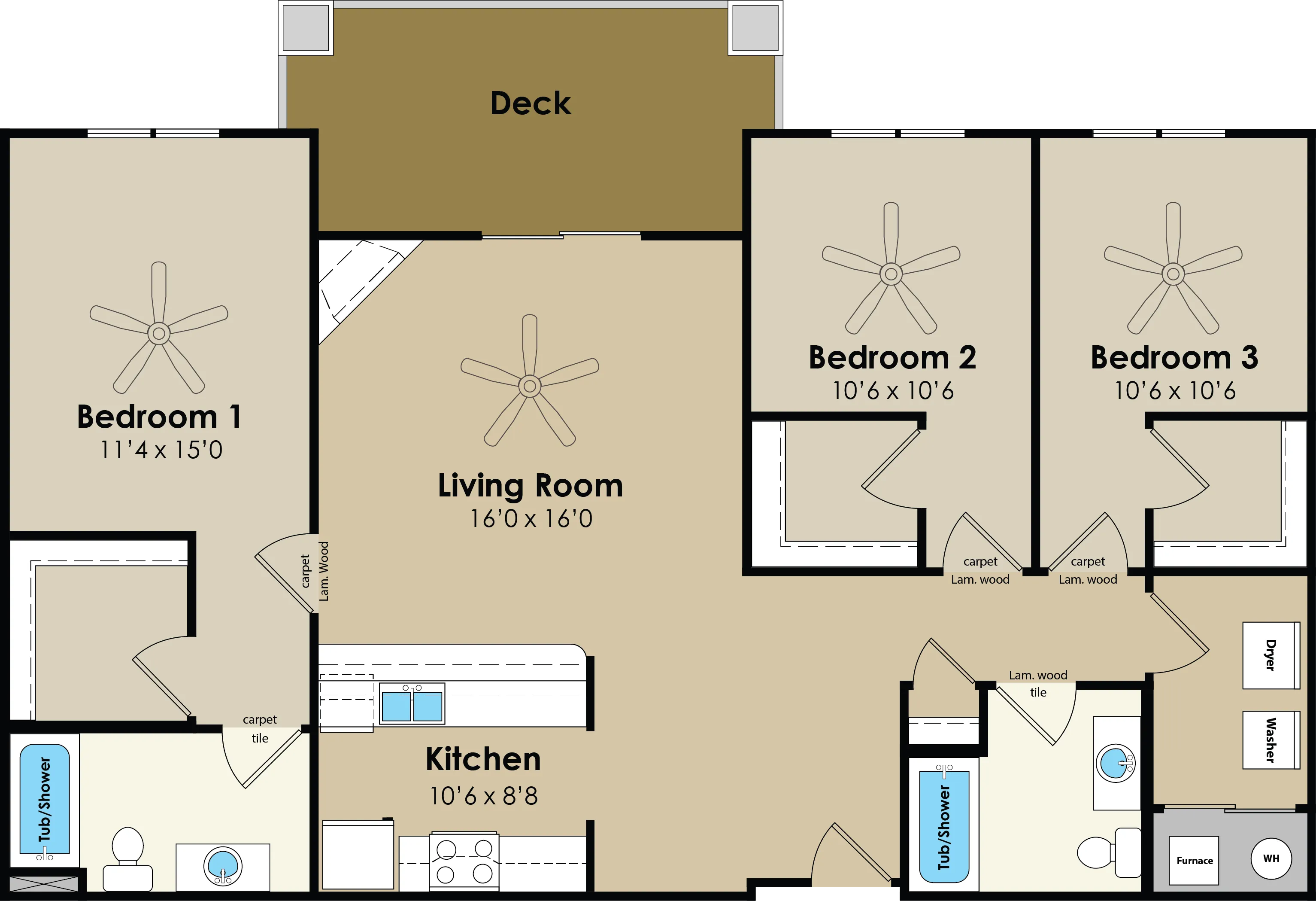 3 bed